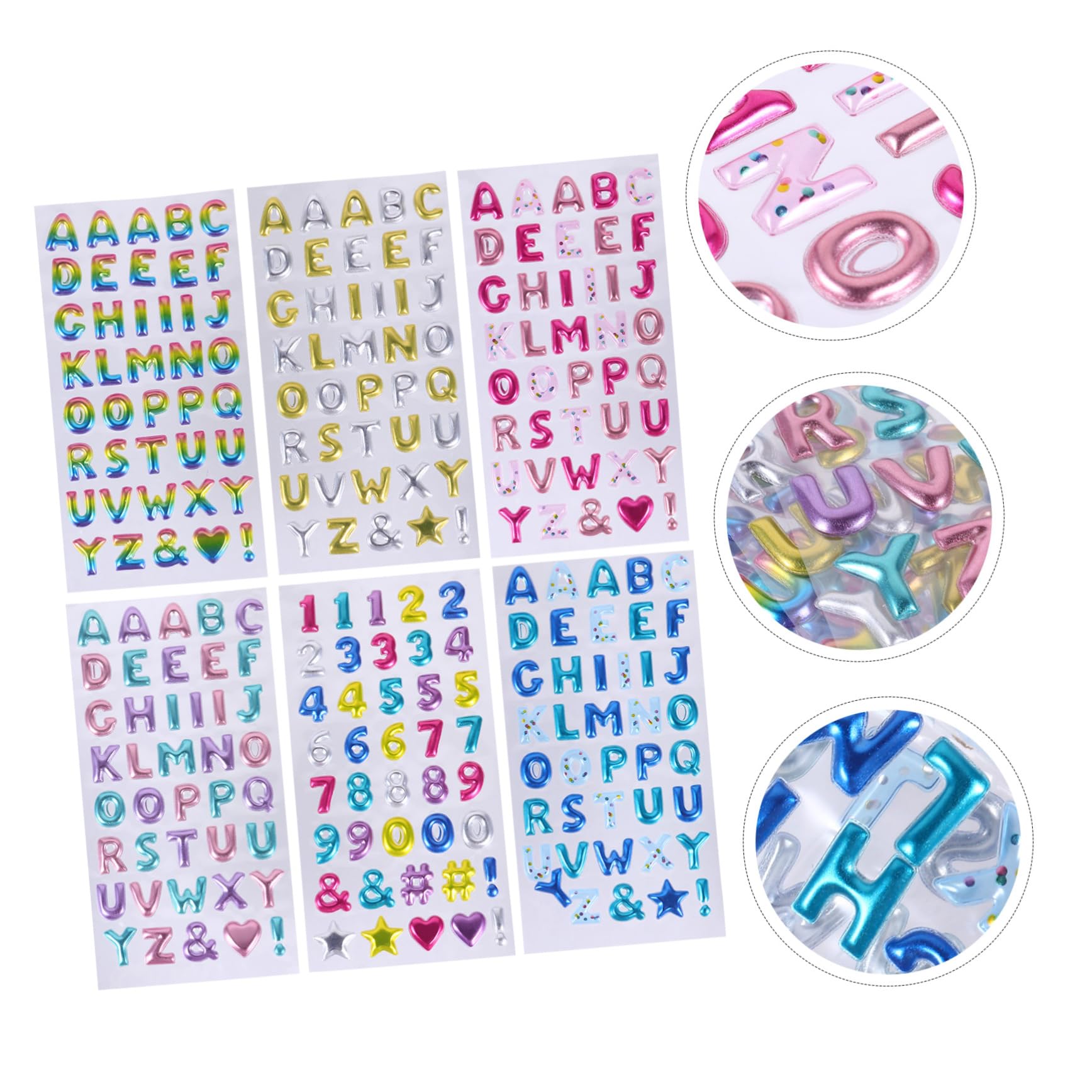 VICASKY 18feuilles Autocollants Alphabet Et Chiffres Paillettes Stickers Dorés Décoratifs Pour Bricolage Et Scrapbooking Lot Pour Des Messages Personnalisés