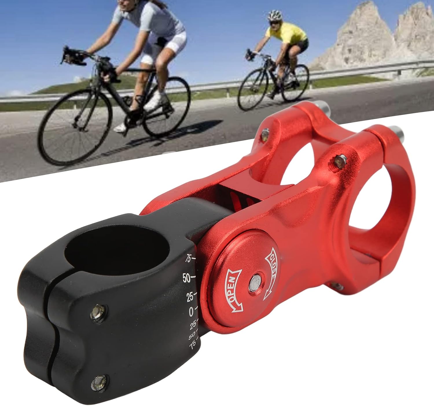 Alomejor mountain bike stem,lightweight adjustable CNC aluminum,road bike stem,aluminum handlebar for commuters,mountain road cycling, touring enthusiasts