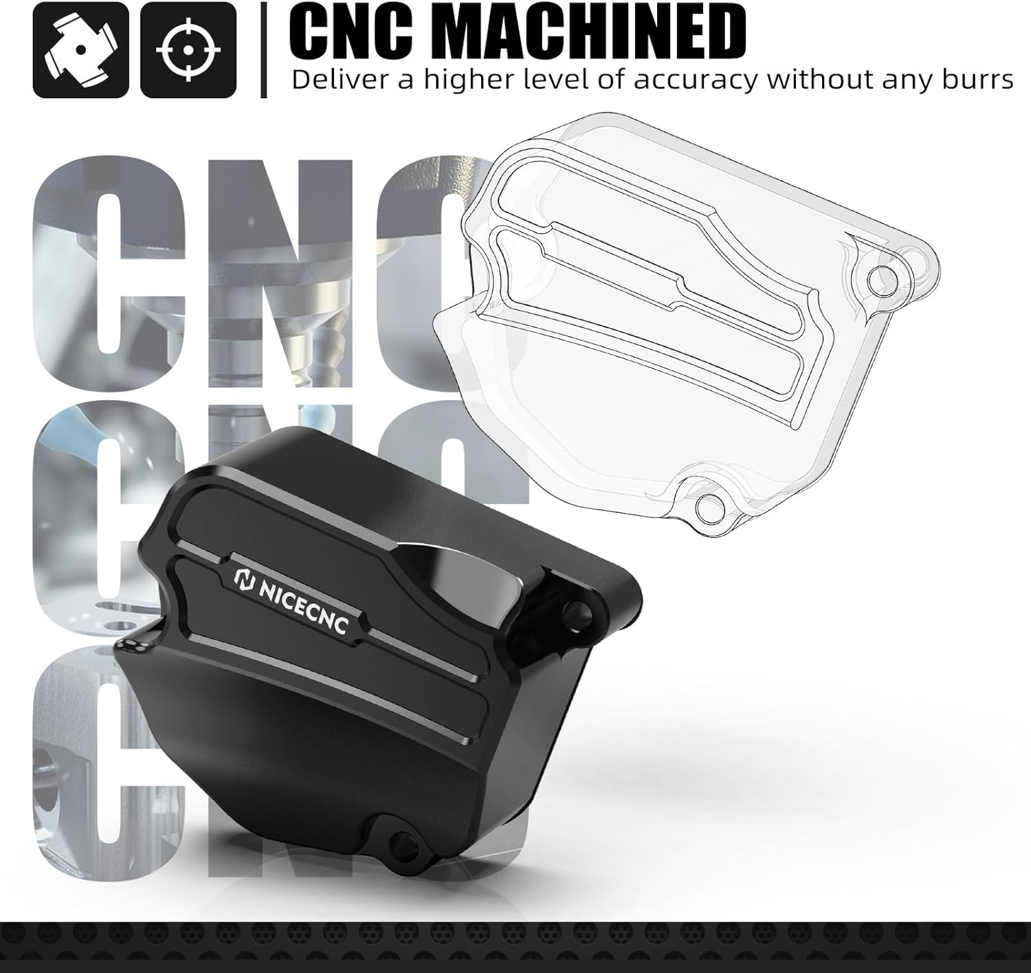 NICECNC Black Oversized Engine Power Válvula Cover Compatible with KTM 250/300 SX/XC 2023-2025 250/300 XC-W/EXC 2024-2025 Compatible with GasGas MC/EX/EC 250/300 2024-2025 See Fitment