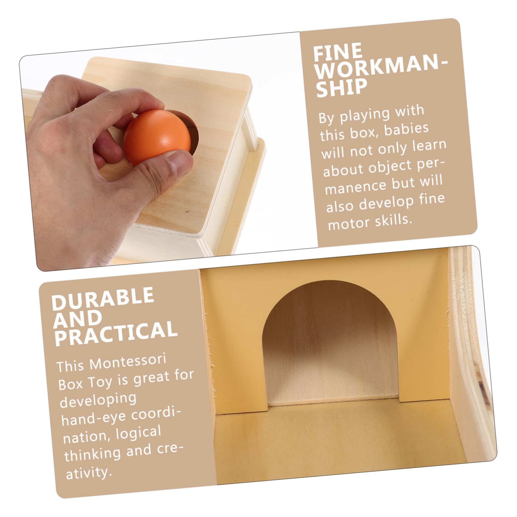 FRCOLOR Juguete de Caja de Monedas de Madera para Niños 1 Pieza | Aprendizaje de Permanencia del Objeto, Interacción Padre-hijo, Juguete Educativo para Niños y Niñas