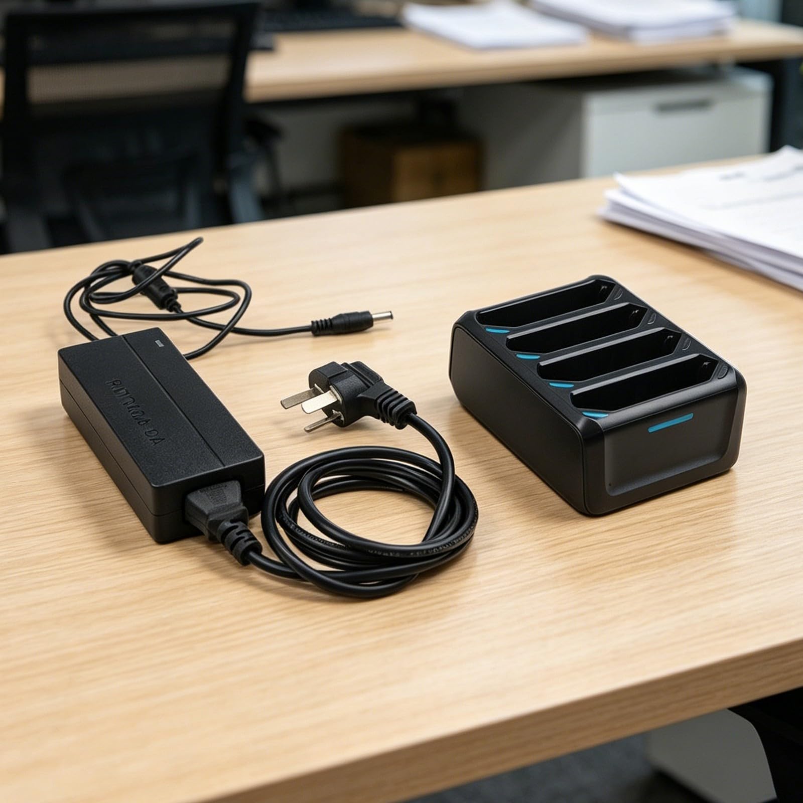 Estación de carga cuádruple para símbolo de cebra TC70 TC72 TC75 TC77 para cargador con carga rápida 4A USB-C entrada LED indicador negro compatible con TC70x TC75x