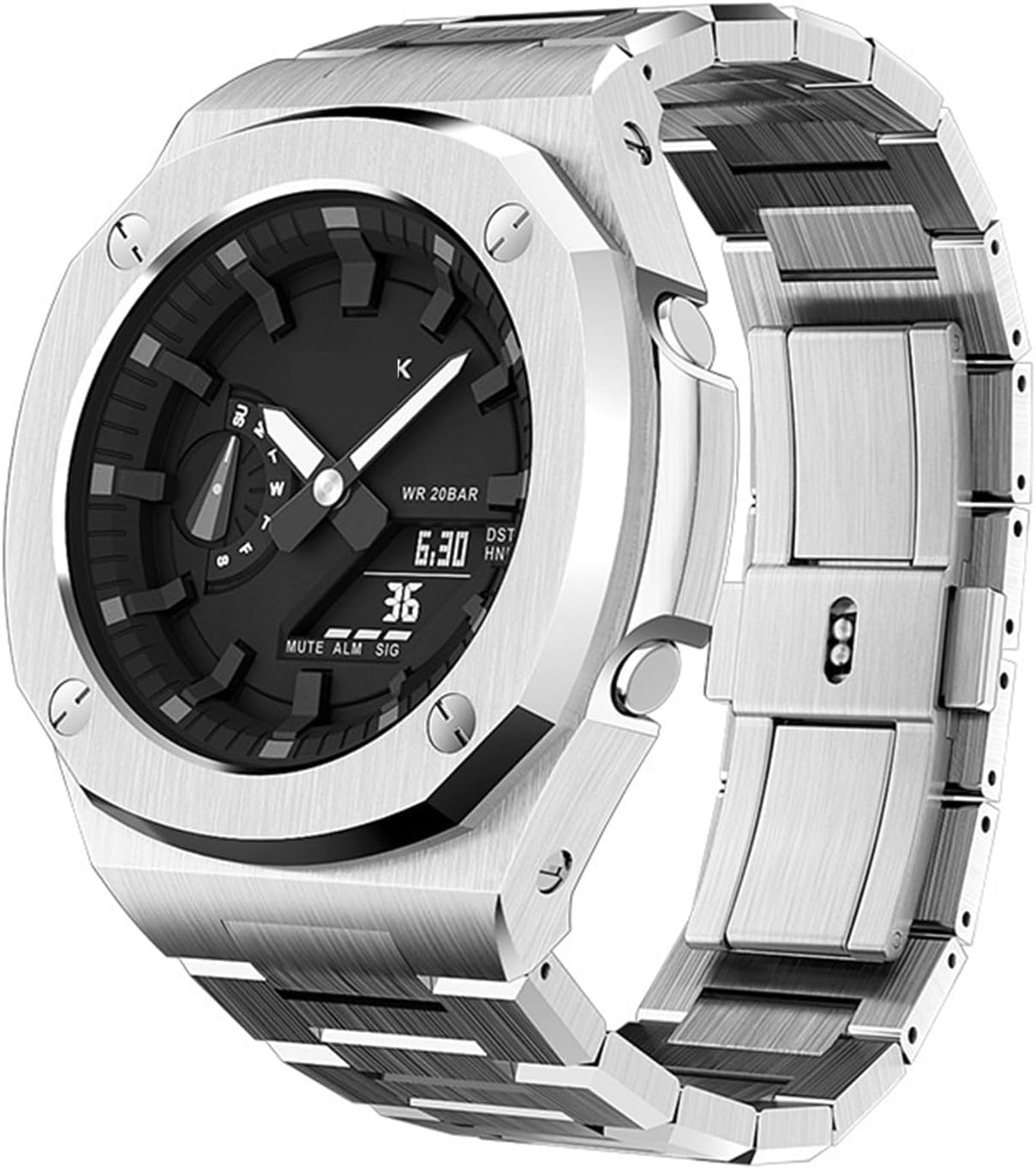 Boîtier de montre en métal GA2100 en acier inoxydable poli pour homme - 8