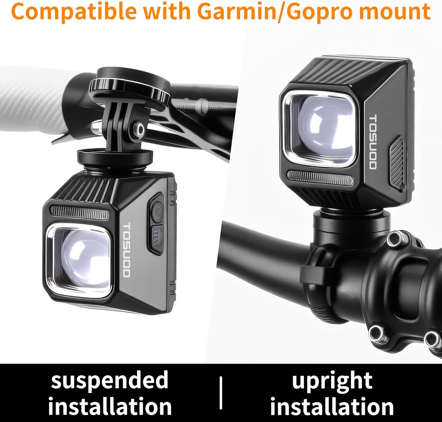 Bike Light Underneath Mounted Headlight for Night Riding, 2000LM Cut-Off Line Beam, Rechargeable Front Bicycle Light, 9 Modes, IPX6 Waterproof for Road MTB E-Bike