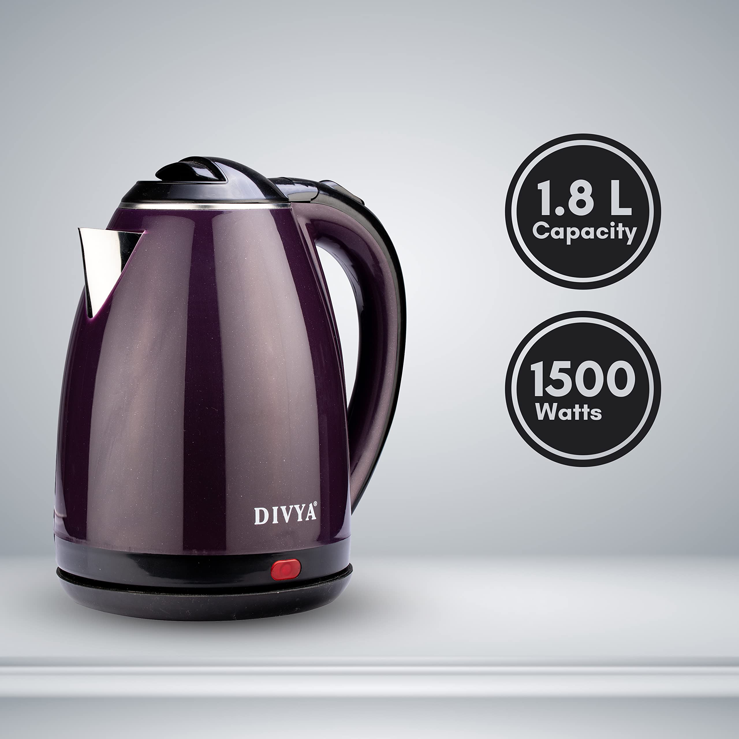DIVYA Electric Kettle - Purple 1.8L -4