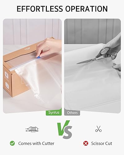 Miniatura 2 de Syntus - Bolsas selladoras al vacío de 11 x 150 pies para alimentos con cortador, bolsas selladoras al vacío, sin BPA, de grado comercial resistente
