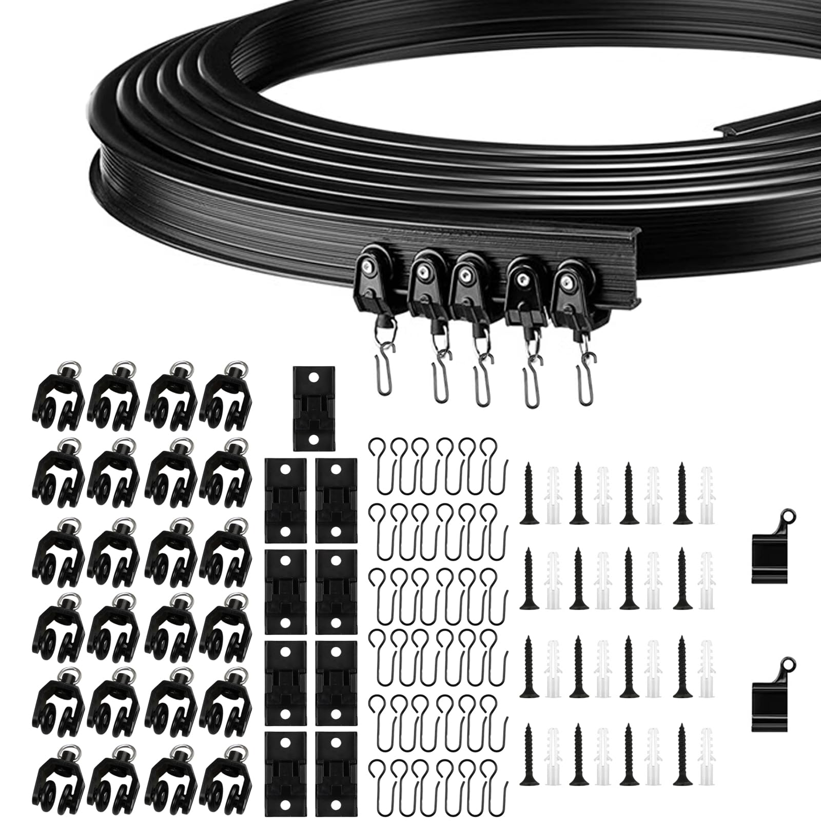 1 jeu de rails de rideau de plafond flexibles et pliables, rail de rideau de 3 m, tringle flexible en forme de U, guide de rouleau de rideau de douche | Leroy Merlin