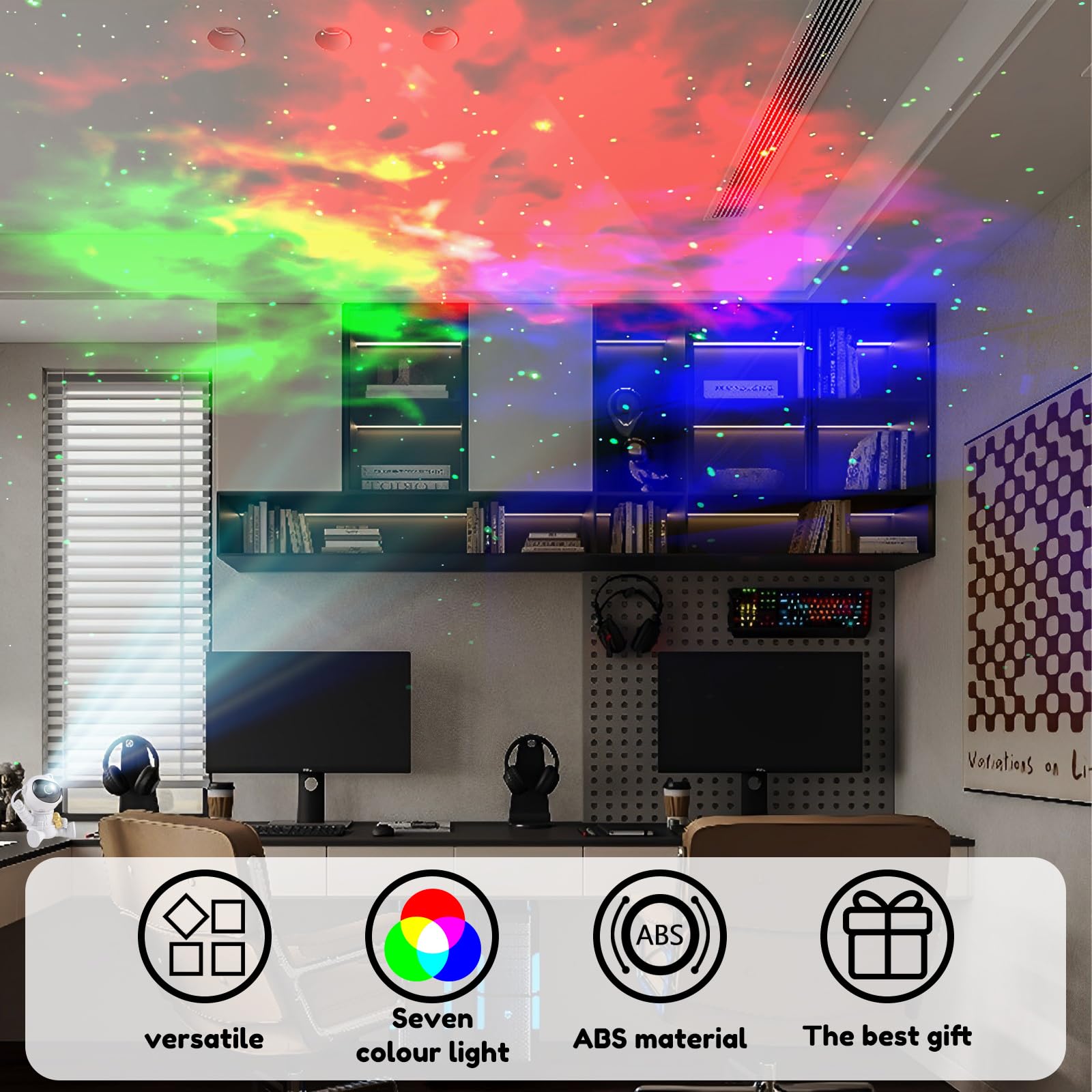 PlayGround® Projecteur Astronaute Galaxy Star Avec Télécoande Pour Chabre Et Plafond | Lape