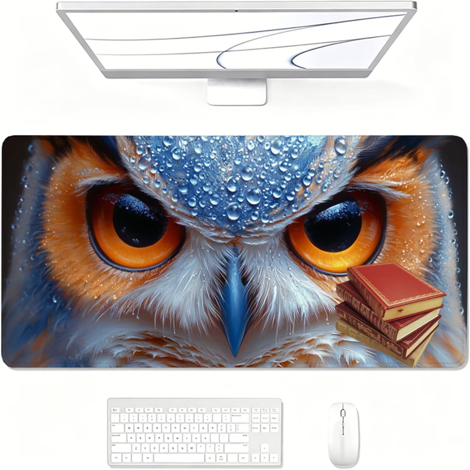 Tapis de Souris Gaming XXL,1000x500x3mm Tapis de Souris orange,Grand Tapis de Bureau Sous Main avec Surface Spéciale Améliore la Vitesse et la Précision,Imperméable Mouse Pad animal pour Bureau XF-379
