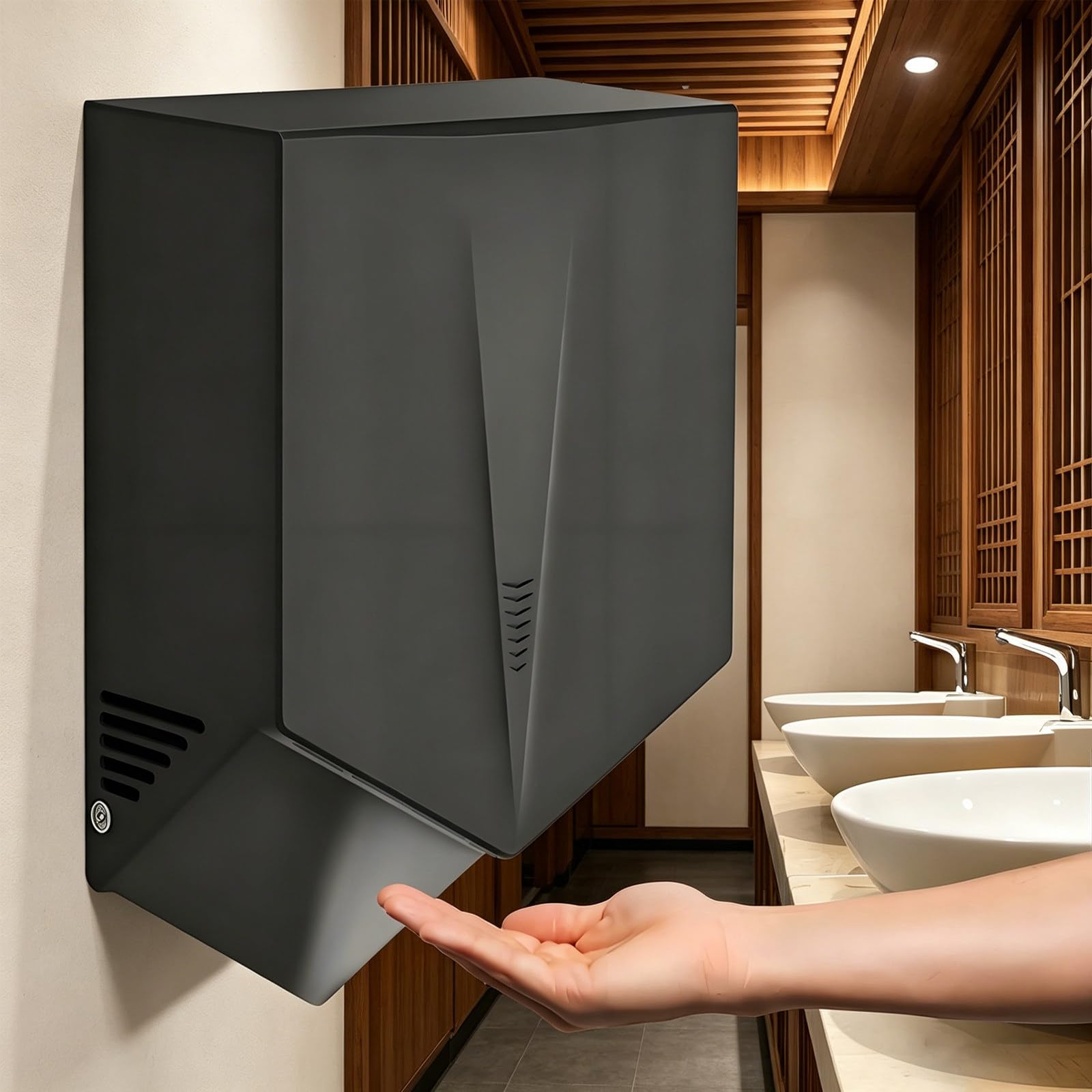 Handtrockner mit hoher Geschwindigkeit, elektrisch, wandmontiert, V-förmig, mit Zwei-Wege-Luftauslass für Büro, Restaurant, Einkaufszentrum, Toiletten und Badezimmer
