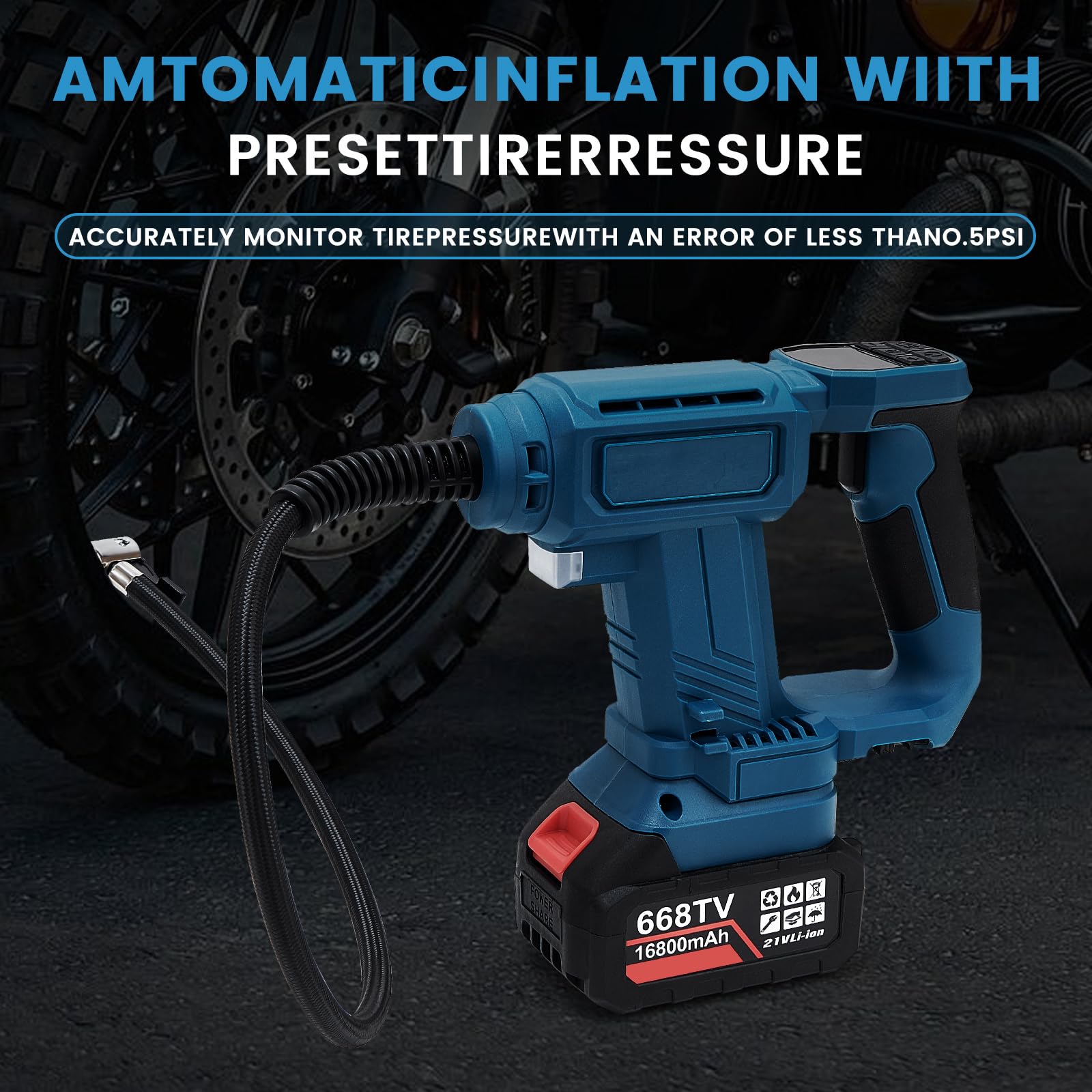 Compresseur à Air Portatif Compatible avec Makita 18V Batterie, 150PSI Gonfleur Pneus Voiture Sans Fil avec Écran LCD, Pompe Électrique avec Lumière LED pour Vélo, Moto, Ballons (Outil Seul)