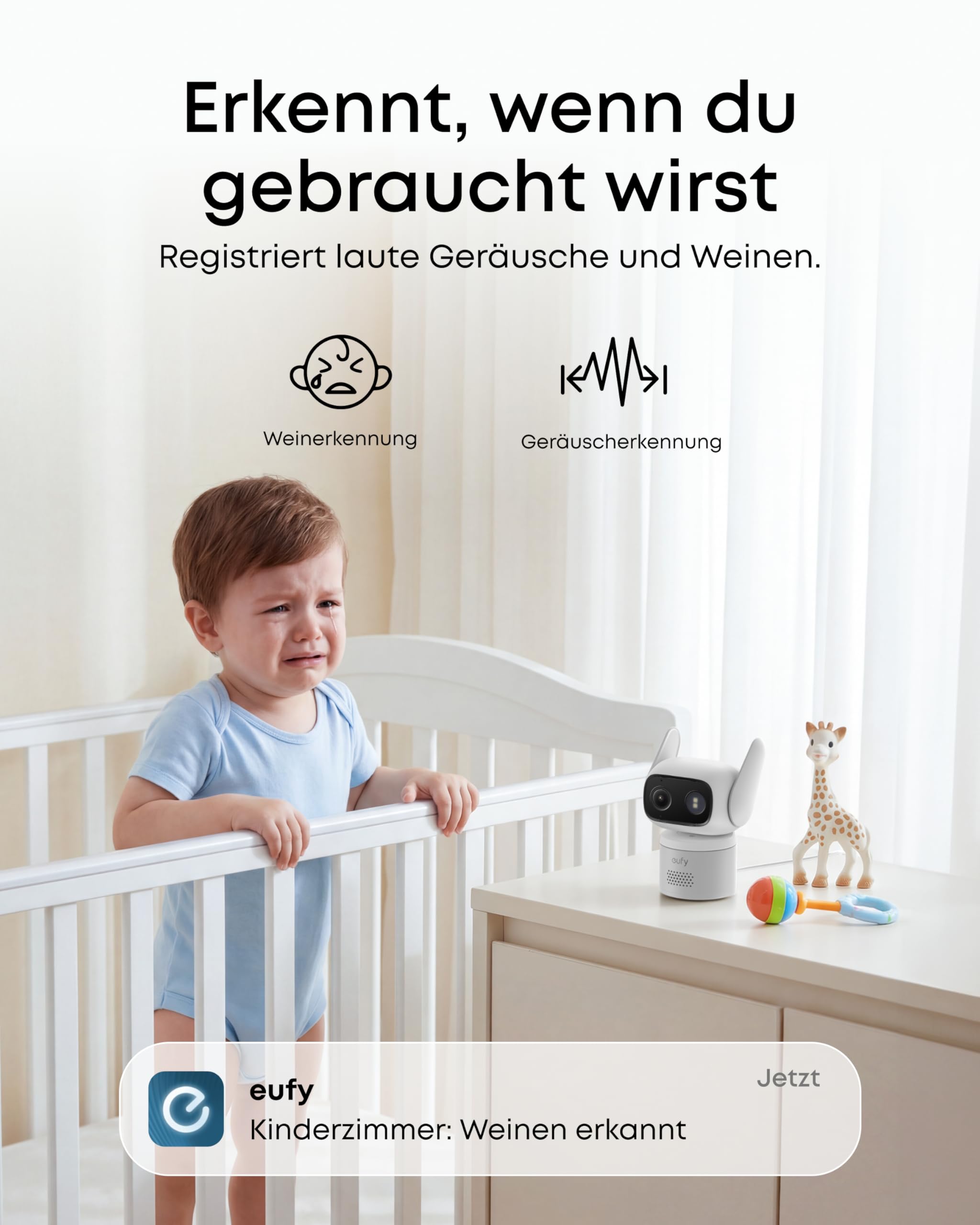 eufy Überwachungskamera C31 kabelgebunden, Überwachungskamera Außen | Farbnachtsicht, ohne Abo, 24/7-Videos, 360°-Sicht mit Schwenken/Neigen, KI-Erkennung Mensch/KFZ/Tier/Weinen, lokaler Speicher