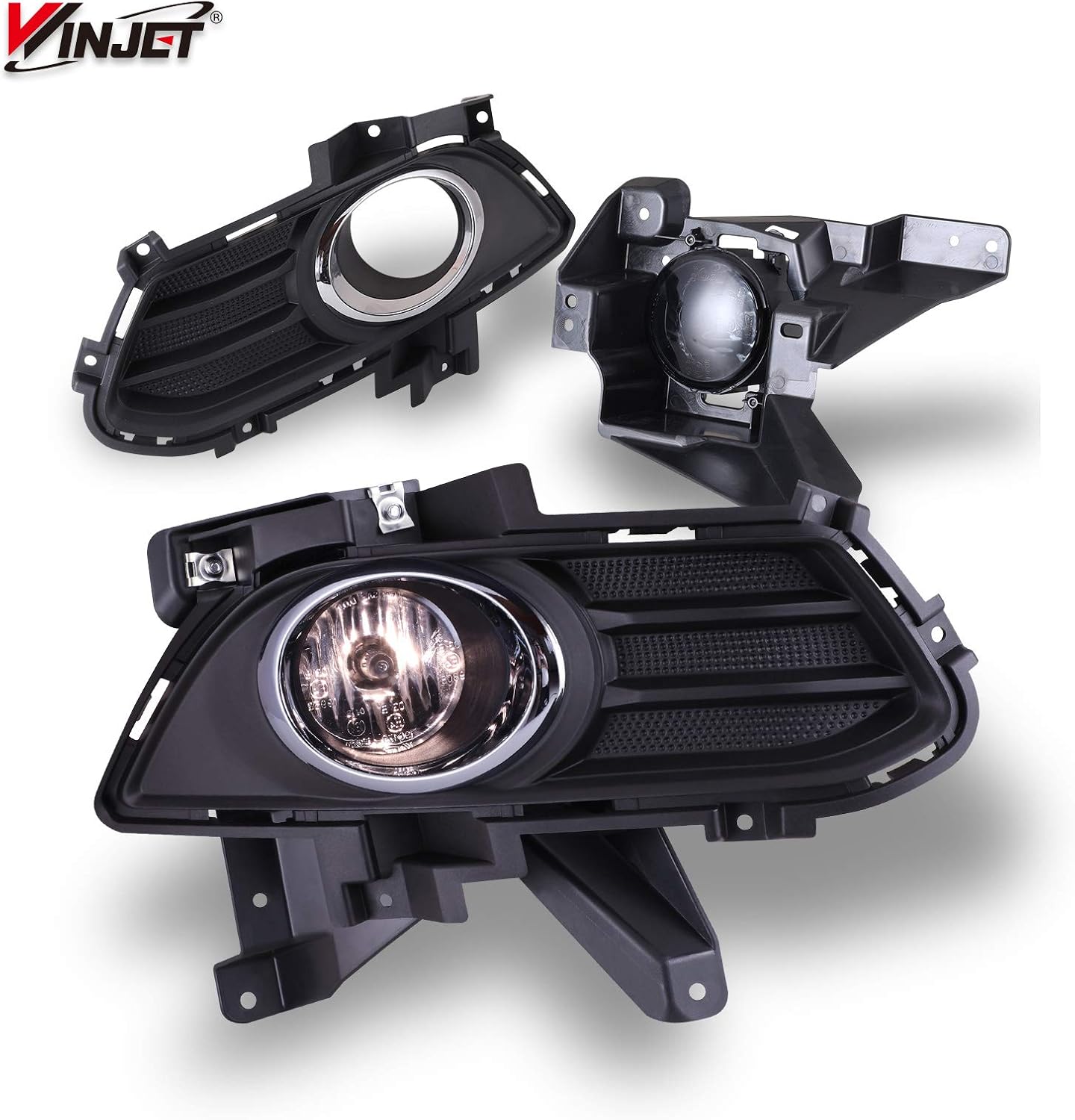 Winjet Fog Lights compatible for Ford Fusion 2013 2014 2015 2016 Lamps Assembly OEM Factory Style Replacement Driver Passenger Smoke