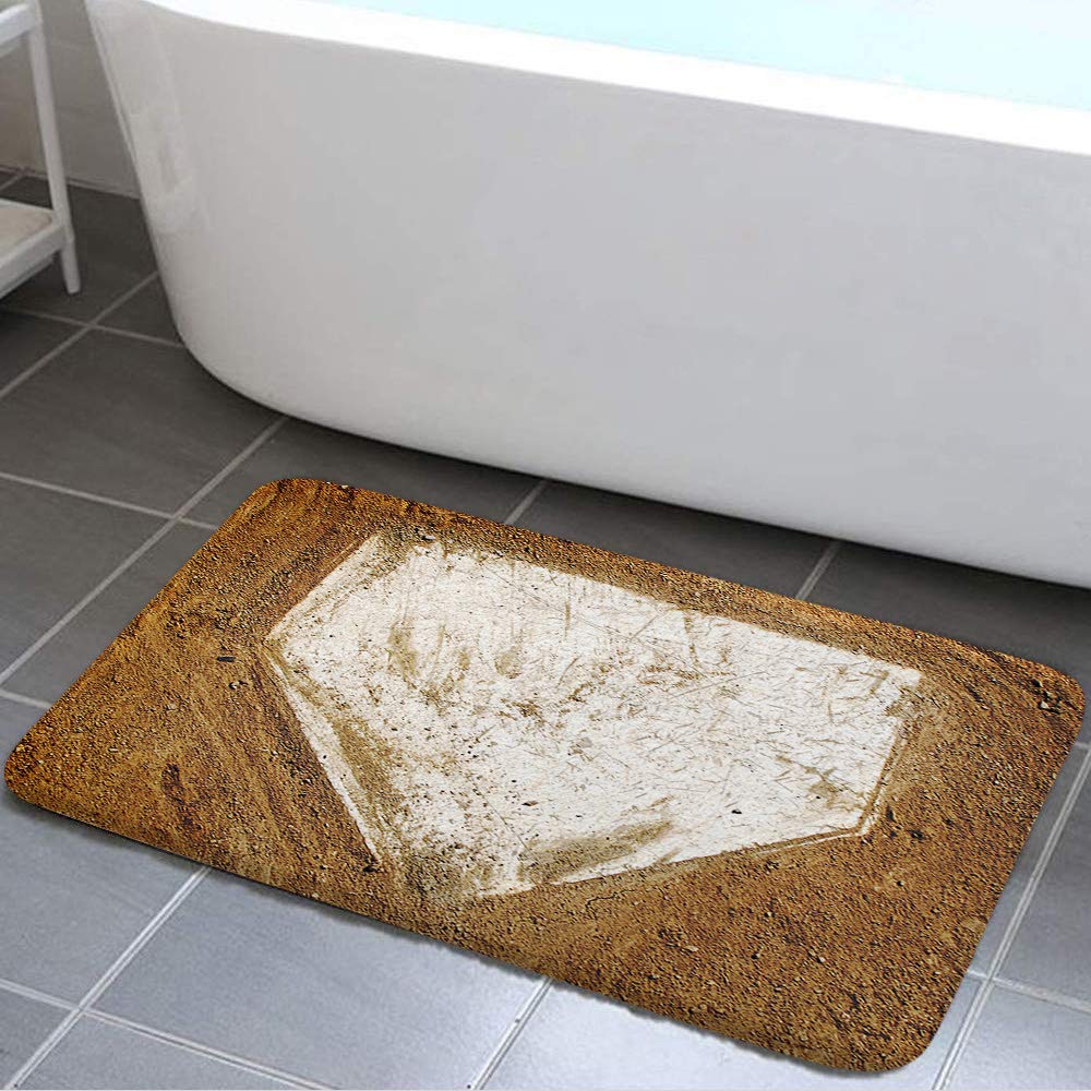 NYMB Baseball on The Wooden Bath Rug, Non-Slip Floor Entryways Outdoor Indoor Front Door Mat,Bath Mat Bathroom Rugs, (17X29in)