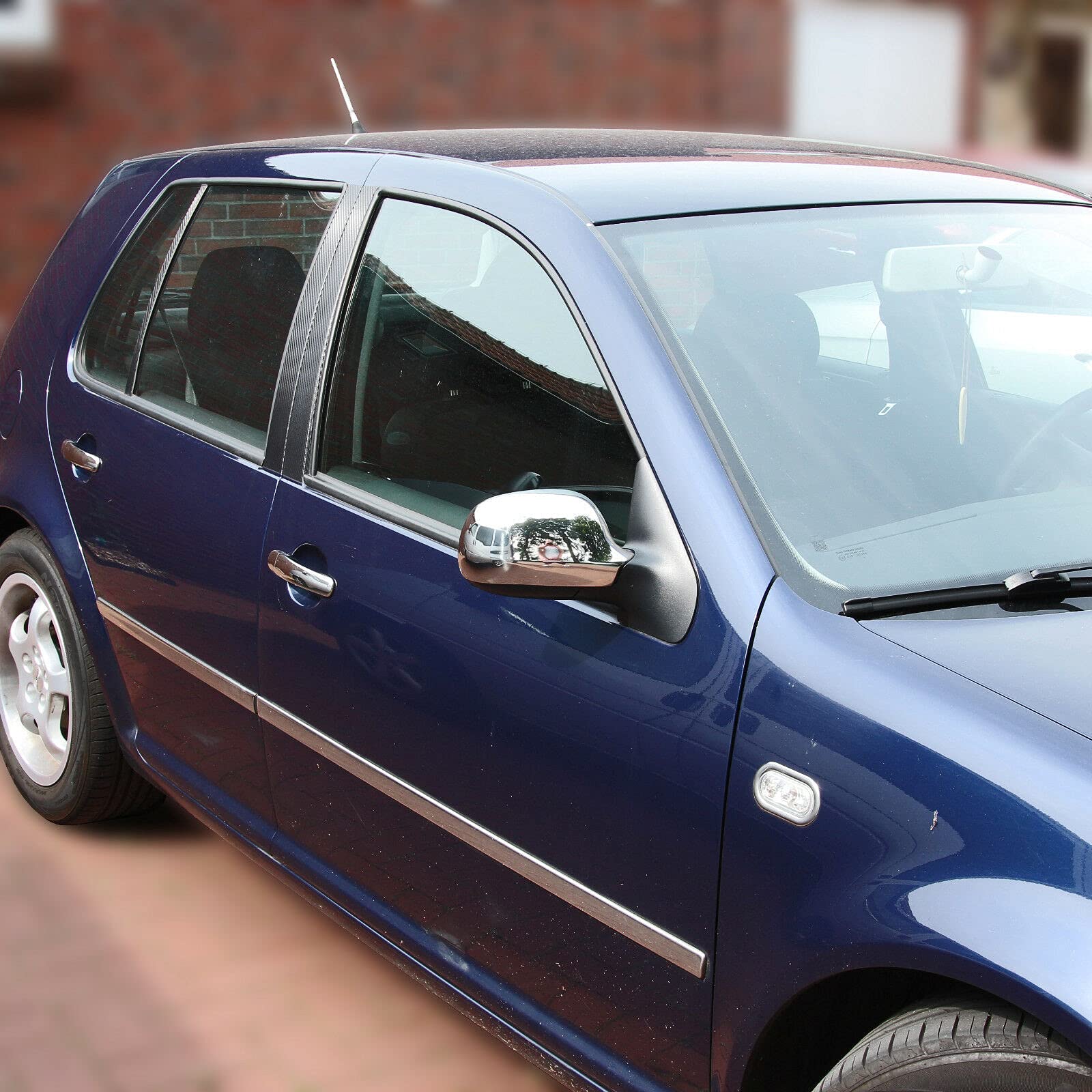 Recambo Zestaw nakładek na lusterka ze stali nierdzewnej, chromowane, kompatybilne z Seat Toledo Arosa Ibiza Leon, Audi A3 8L