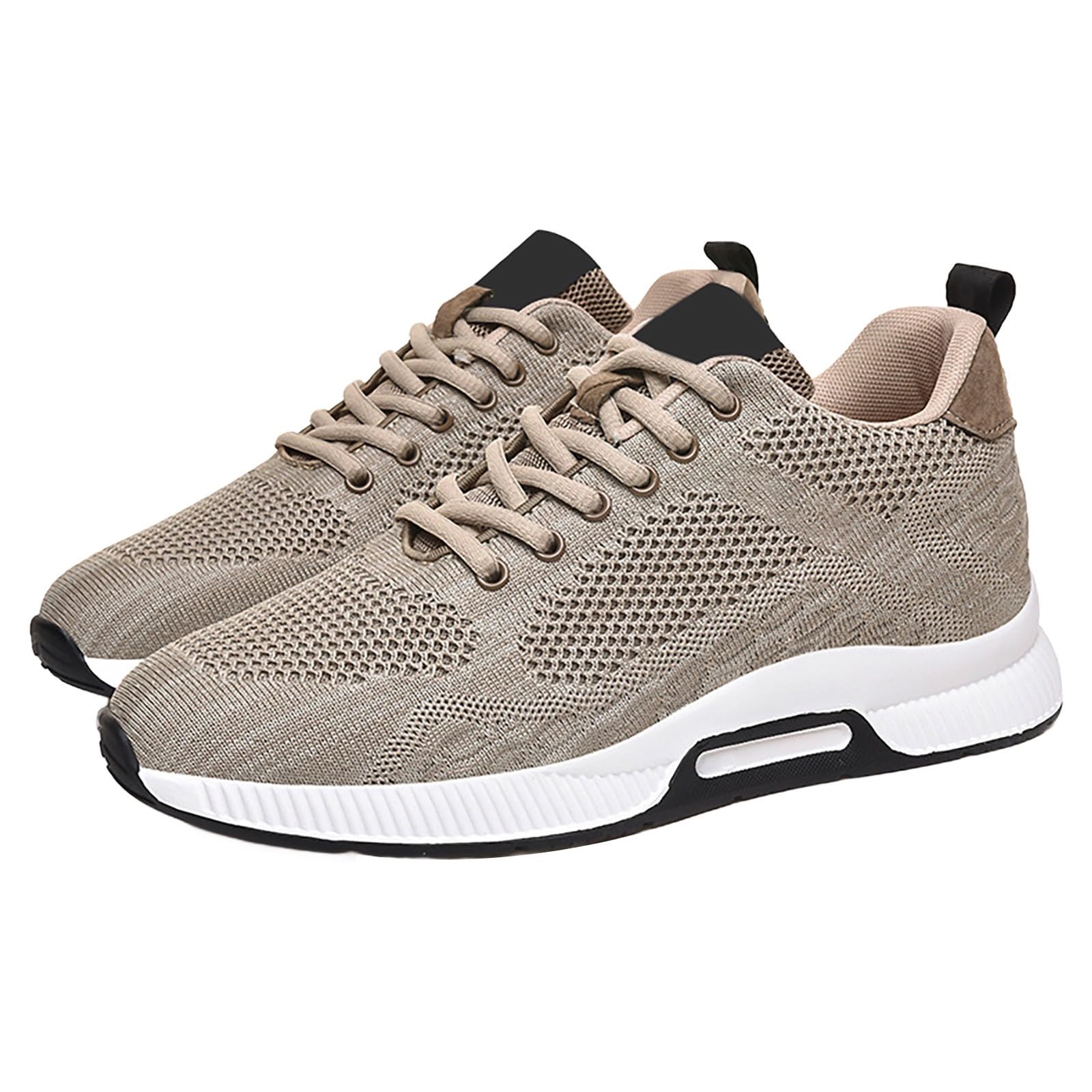 Zapatillas de correr para hombre, de malla, con cordones, de ajuste ancho