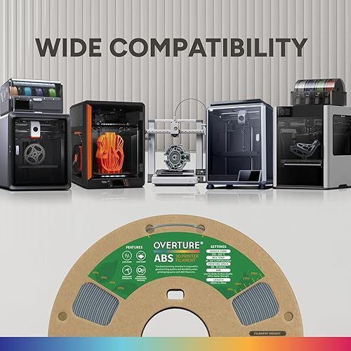 Miniatura 8 de Overture Filamento ABS de .06 pulgadas con superficie de construcción de 7.87 pulgadas, Consumibles de impresora 3D Carrete de 2.2 libras, precisión