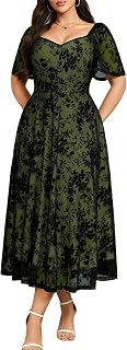 RWJ Plus Size Women 2026 Formal Wedding Guest Dress Evening Party Cocktail | Elegant Floral Mesh, Off Shoulder, Short Sleeve, Spring Maxi Dresses, Sweetheart Neck, Date, Night Out, Graduation Homecoming