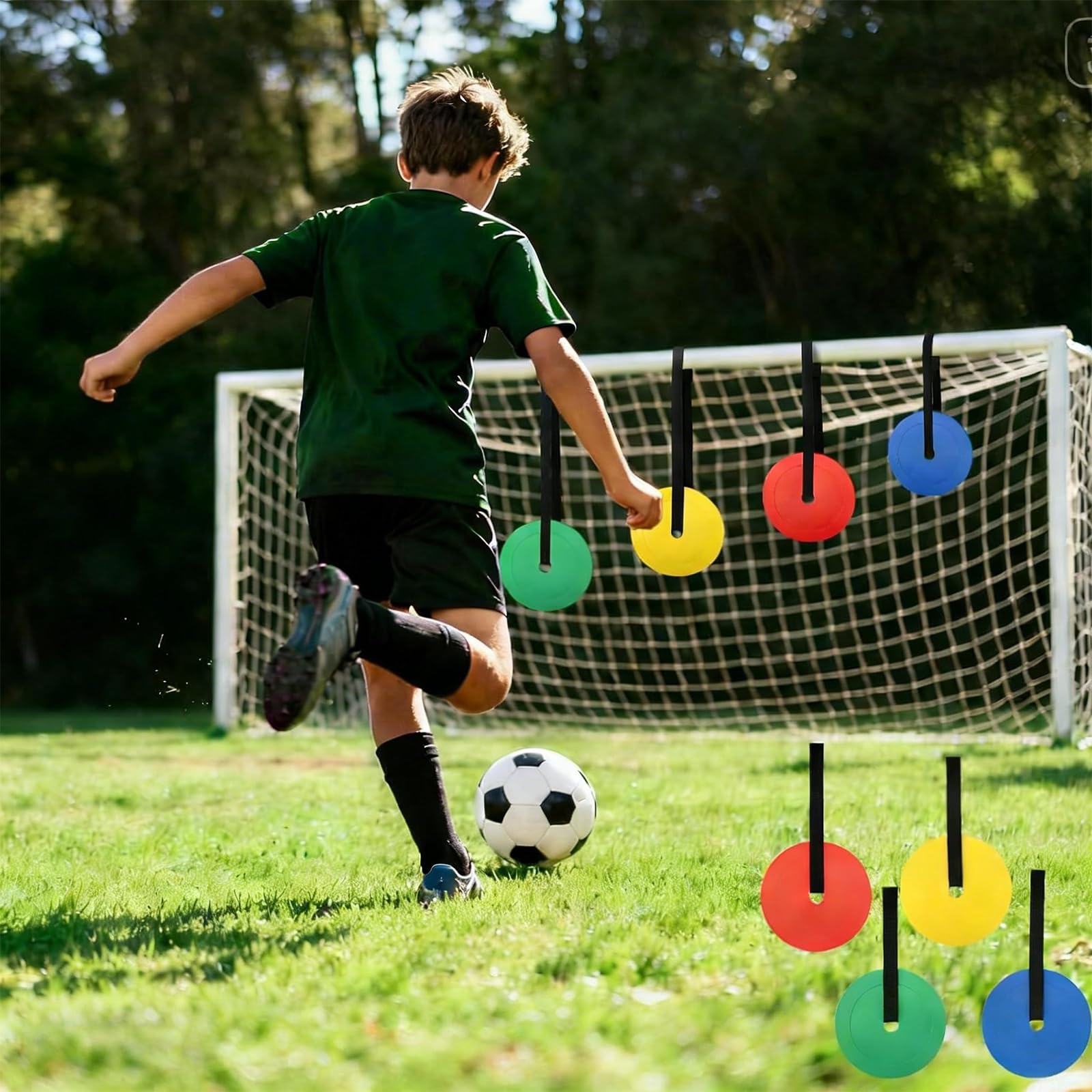 Lot de 5 cibles de but de football pour but de football, filet de cible, avec entraîneur de football, hockey, baseball, précision de tir, amélioration de la vitesse d'agilité