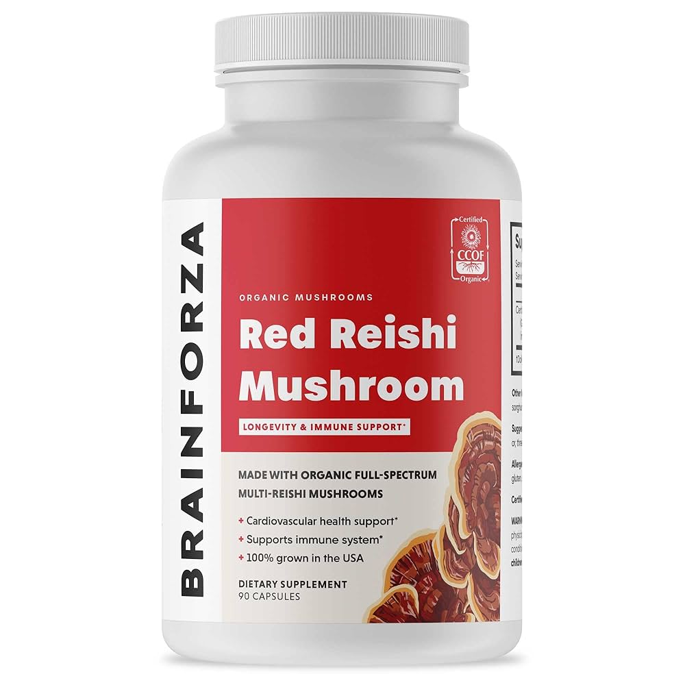 Amazon.com: Brain Forza Organic Red Reishi Mushroom Capsules