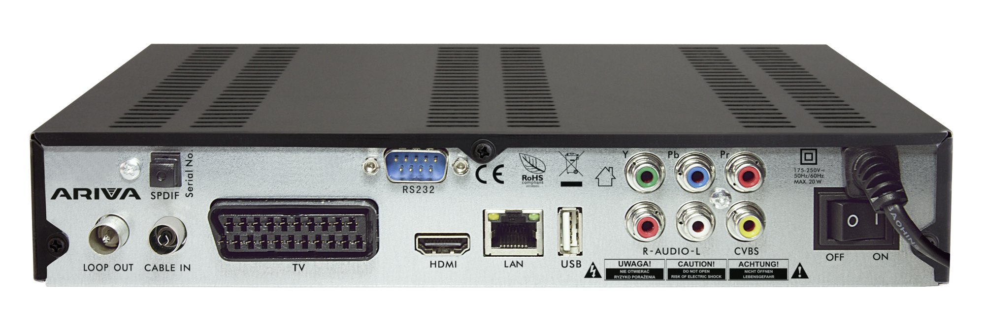 FA102C Digitaler HDTV-Kabelreceiver (PVR-Funktion, HDMI, SCART, 2X USB 2.0) schwarz