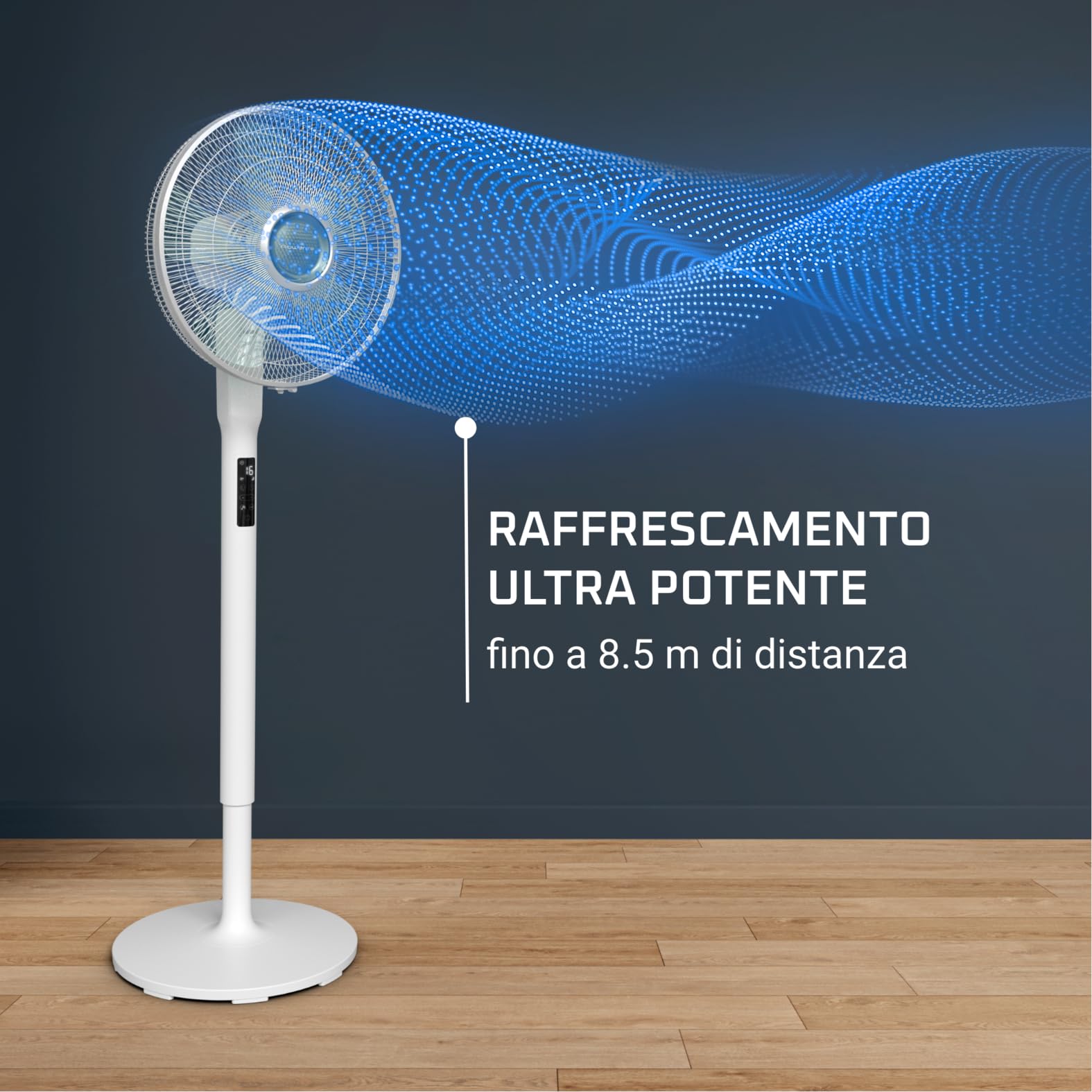 Rowenta Turbo Silence Extreme +, ventilateur à pied avec 16 vitesses et 3 modes automatiques, ventilateur silencieux avec technologie Effitech, oscillation 120 degrés, hauteur réglable, VU5890