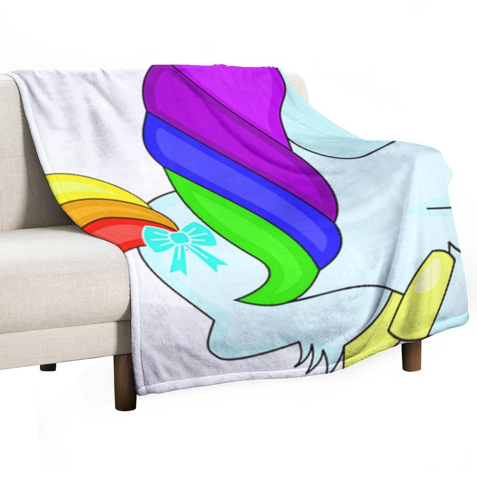 MHYRAC Flannel Blanket, Unicorn Rainbow Cute Throw Blanket for Couch Sofa Bed Office, Soft And Comfortable Without Pilling