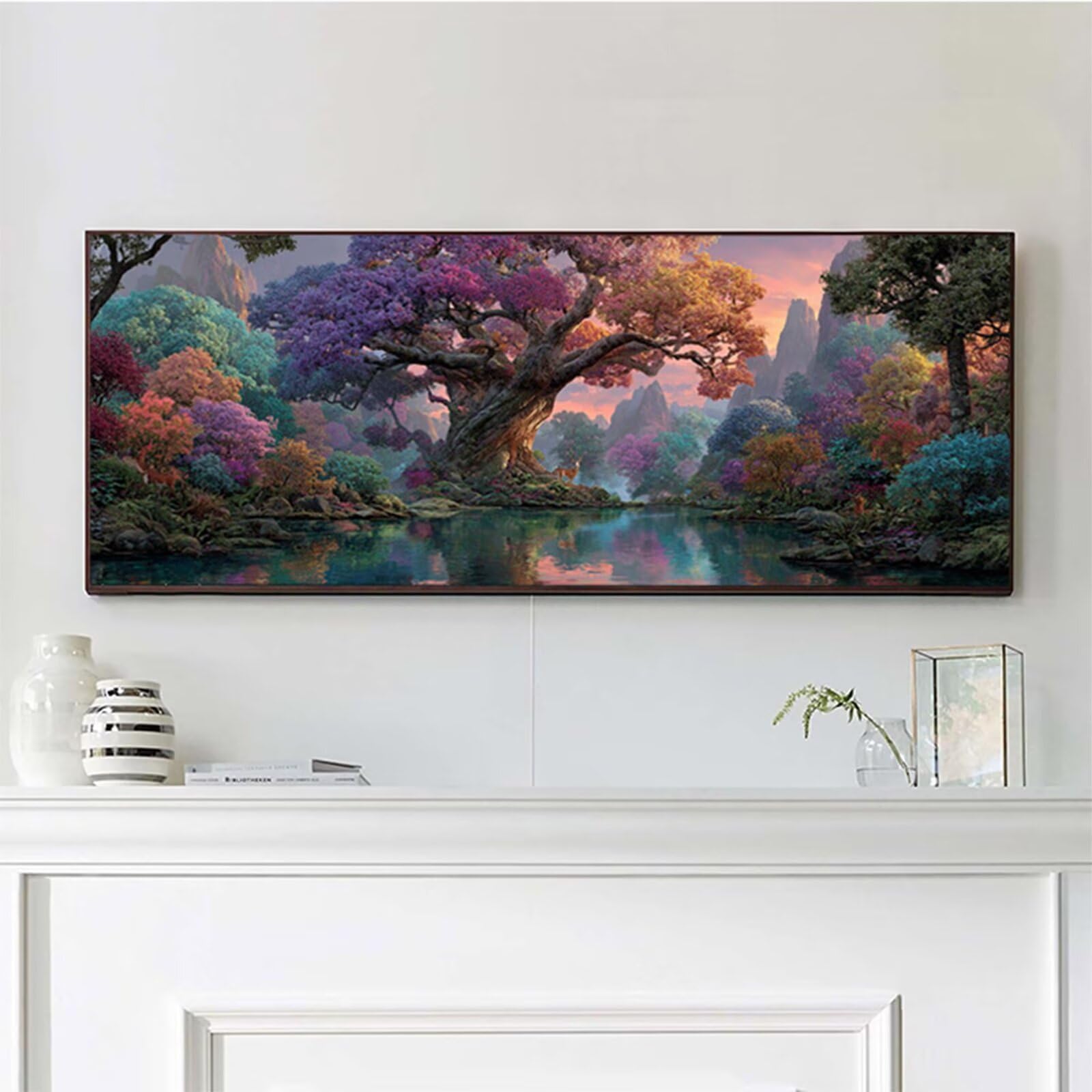 Pianta Dipingere con i Numeri Adulti, Fai Da Te Dipingere con i Numeri Albero, Paint by Numbers Kit con Pennelli e Vernice Acrilica, Regalo Uomo, Hobby Creativi Adulti, Decorazione, 90x40cm 8-6840