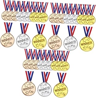 INOOMP 36 Pcs Medal Softball Ribbon Baseball Medals for Kids Baseball Ribbon Medals Bulk Students Rewards Kids Golden Winner Awards Medals Award Medals for Kids Awards for Kids