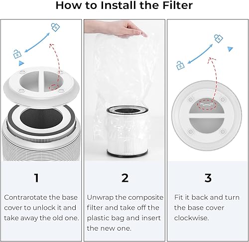 Miniatura 4 de MOOKA Filtro HEPA de repuesto certificado oficial para MOOKA Allo, Afloia Fillo purificador de aire, filtro de repuesto HEPA