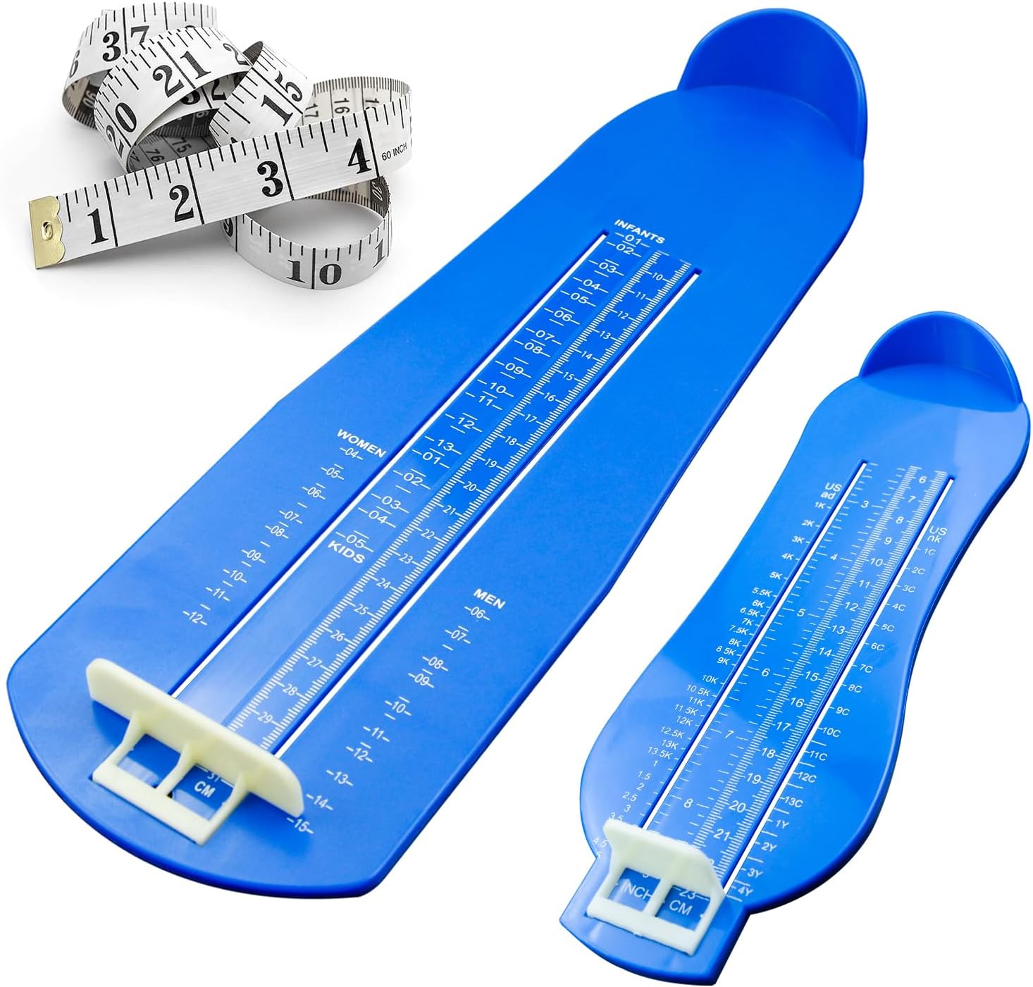 Foot Measurement Device Shoe Size Measuring Devices for Adults and Kids with Soft Tape Measure US Standard
