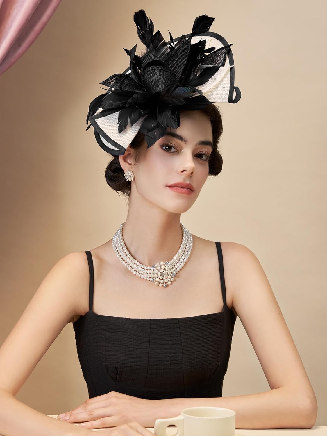 SWEETV Sinamay Kentucky Derby Hats Fascinators for Women, Tea Party Hats for Church, Cocktail, Wedding, Fancy Dress Party - Image 4