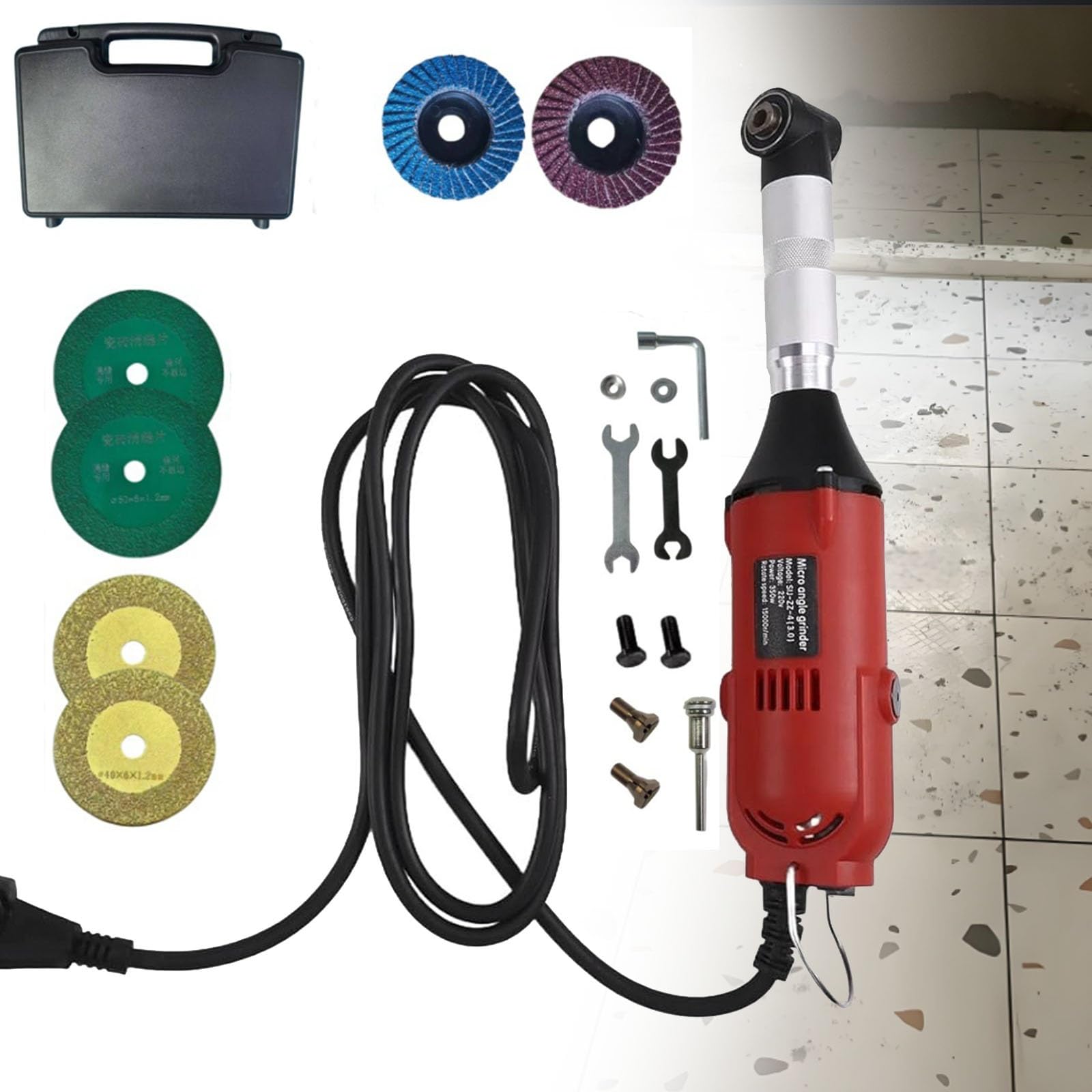 Máquina for unir baldosas de cerámica, 350 W, 15000 RPM, 6 velocidades ajustables, for eliminar óxido y limpiar juntas.
