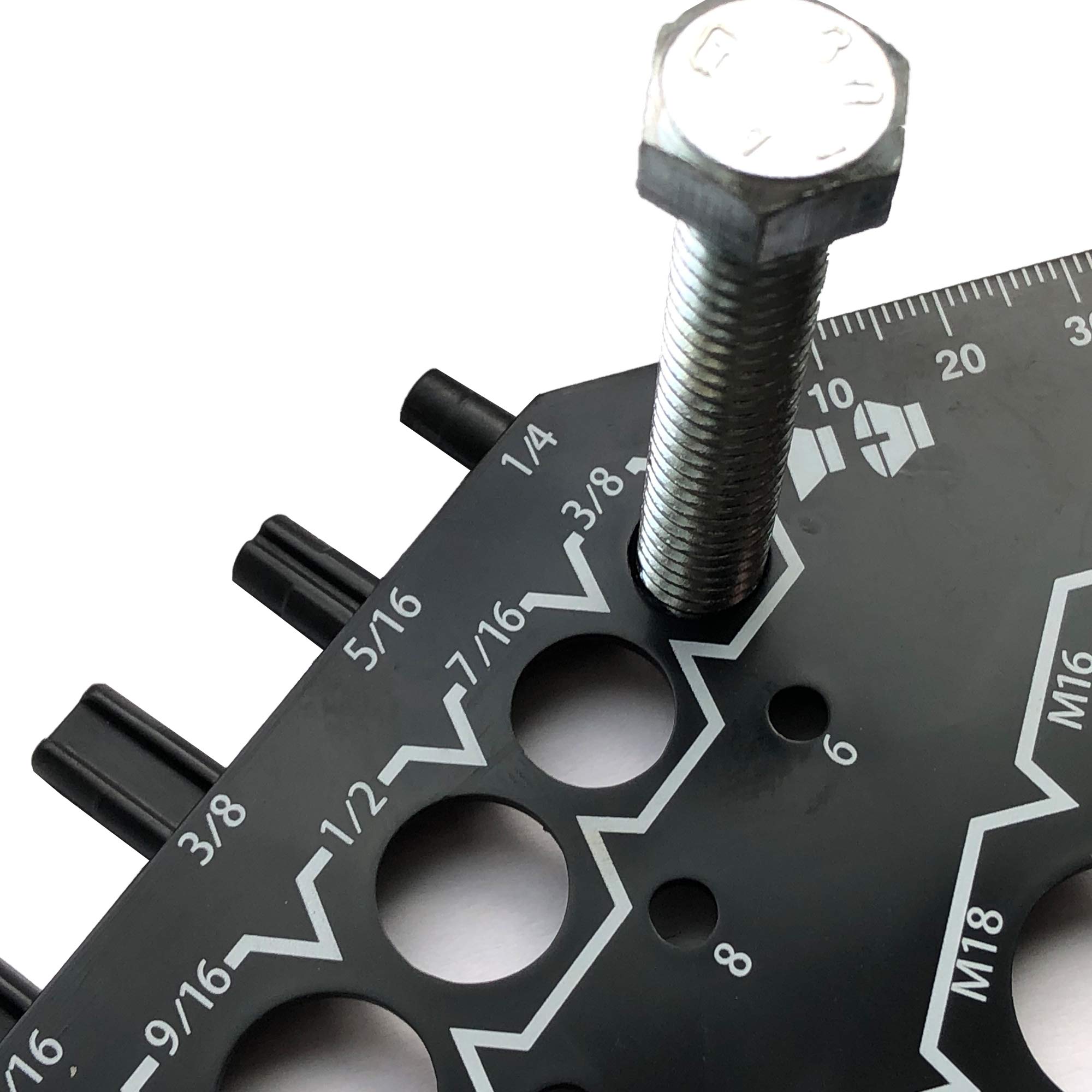 Nut Bolt & Screw - Thread Gauge. 27 Size Measurements, Measures Thread Sizes, Bolt Lengths in Both inches & Metric Sizes. (1)