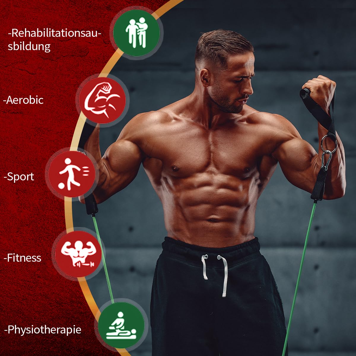 VEICK Widerstandsbänder, Übungsbänder, Trainingsbänder, Widerstandsbänder für Training mit Griffen für Männer und Frauen, Übungsbänder für Krafttrainingsgeräte zu Hause