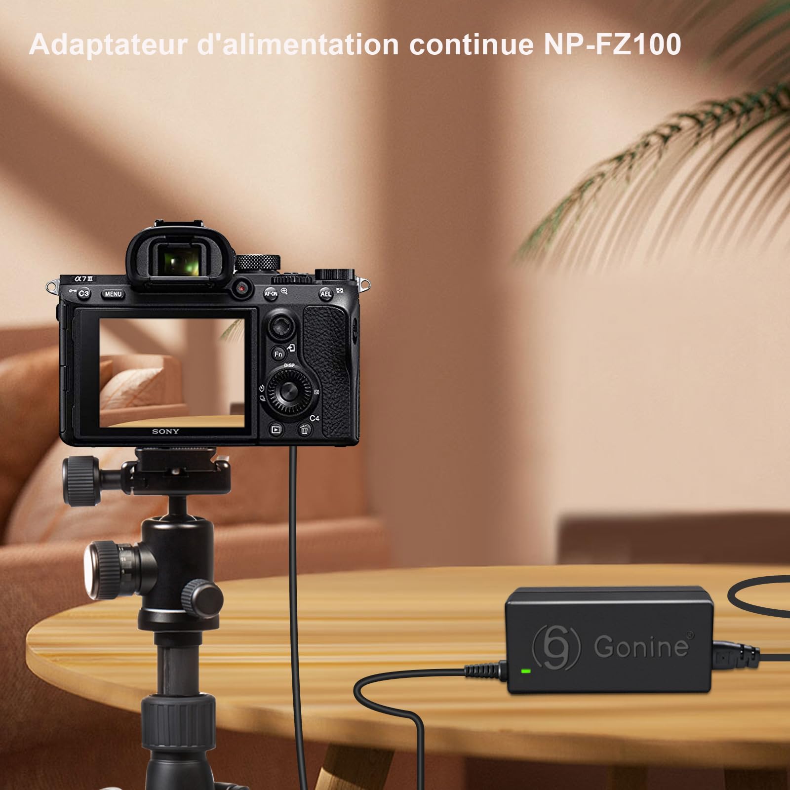 NP-FZ100 A7III A7IV Kit Adaptateur d'alimentation pour Les appareils Photo Sony A7 III, A7 IV, A7S III, A7R III, A7R IV, A7R V, A7C, A1, A9, A9 II, A6600, A6700, FX3, FX30, ZV-E1, ZV-E10 II