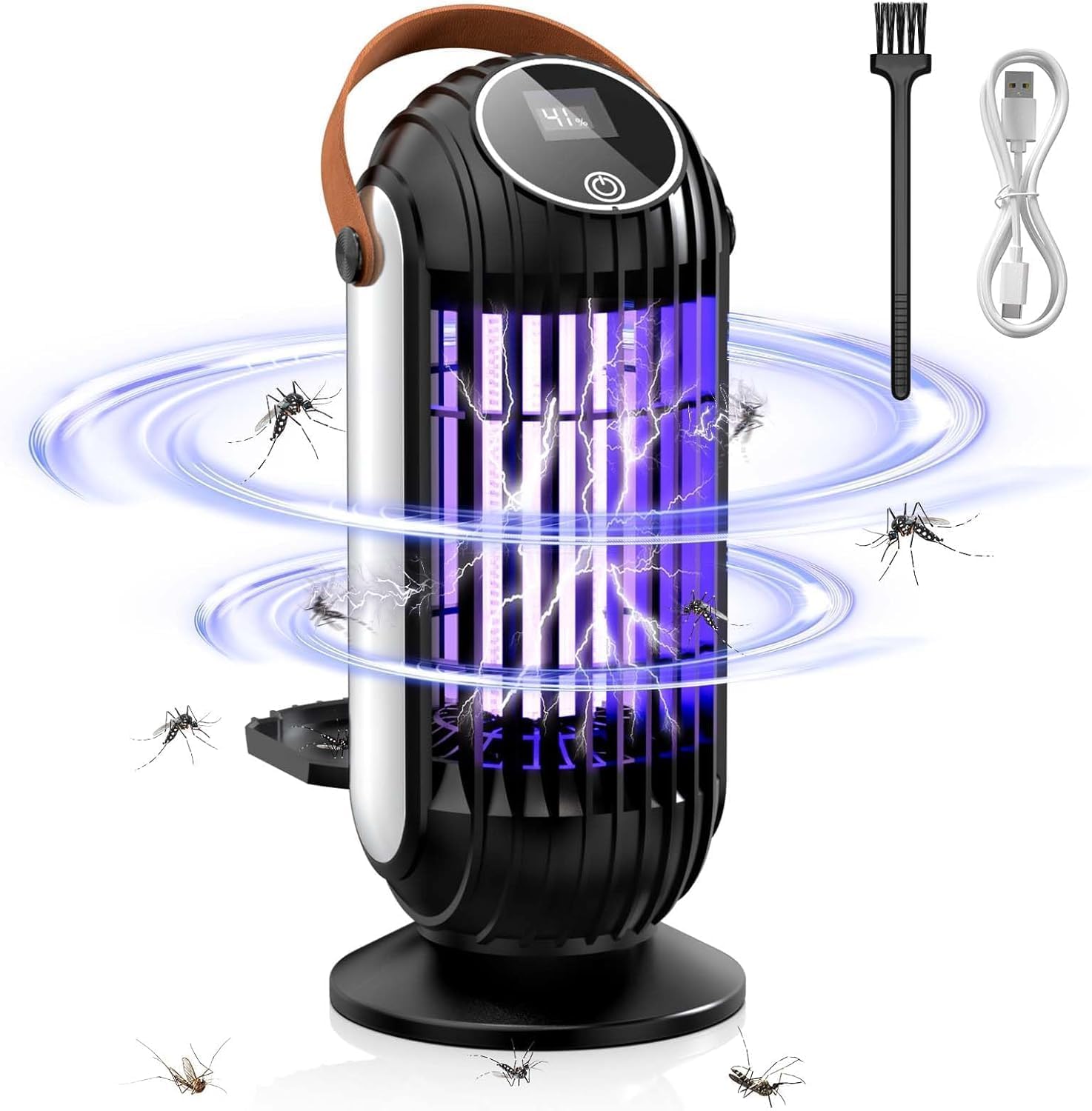 Insektenvernichter Elektrisch, 4 Modi 2000V Mückenfalle, 4000mAh USB Mückenlampe 395nm UV Insektenfalle Insektenlampe Moskito Killer Lampe Elektrische Fliegenfalle Innenbereich für Aussen