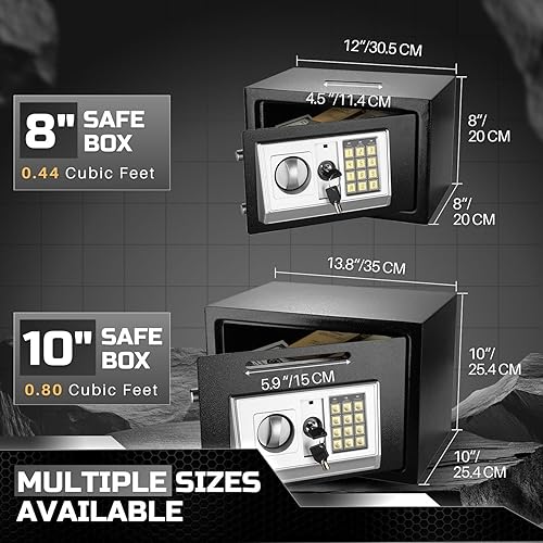 Miniatura 6 de Flexzion Caja Fuerte Pequeña con Ranura de Depósito - Caja Fuerte Electrónica de Depósito para Dinero con Cerradura de Teclado de Combinación
