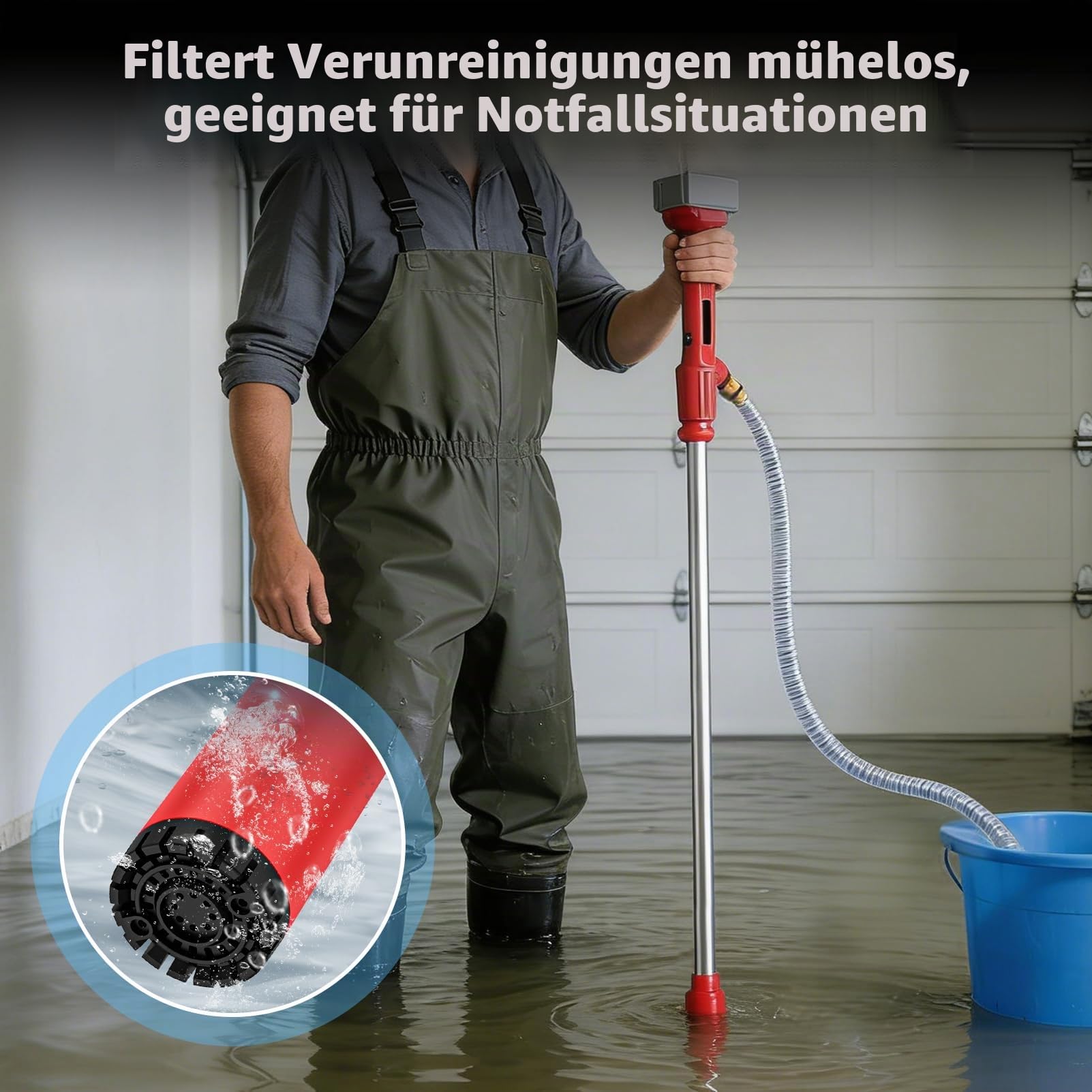 Akku-Regenfasspumpe, Kompatibel mit Makita 18V Akku