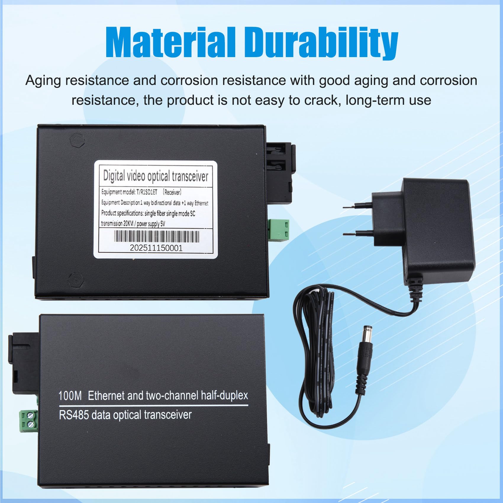 Convertisseur RS485 sur Fibre SC pour Fibre RJ45 Connecteur