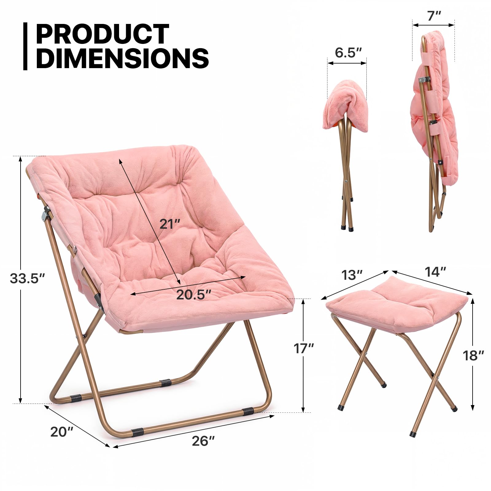 Comfy Chair For Bedroom MoNiBloom Square Folding Faux Fur Saucer