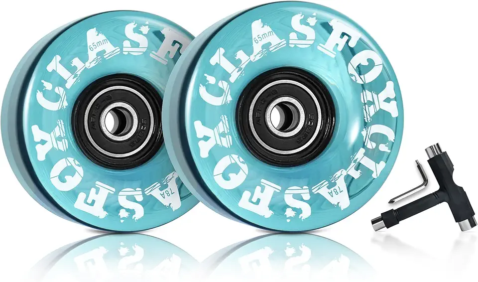 78A Rodas de Skate Quad Roller 65 x 35 mm para ambientes internos ou externos com rolamentos ABEC-9, 8 peças (azul marinho)