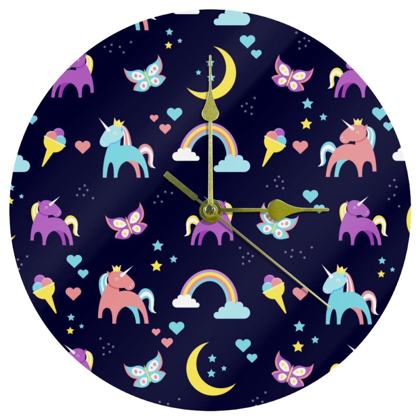 Horloge murale en acrylique licorne arc en ciel cadeau parfait pour chambre