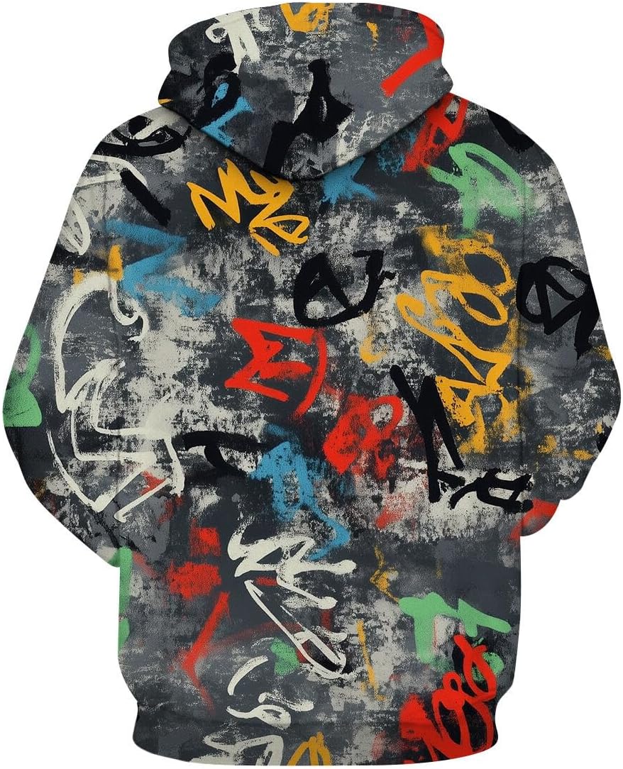 Mens Hipster Hip Hop Hoodie Novelty Long Sleeve Hooded Sweatshirt Pullover - Image 4