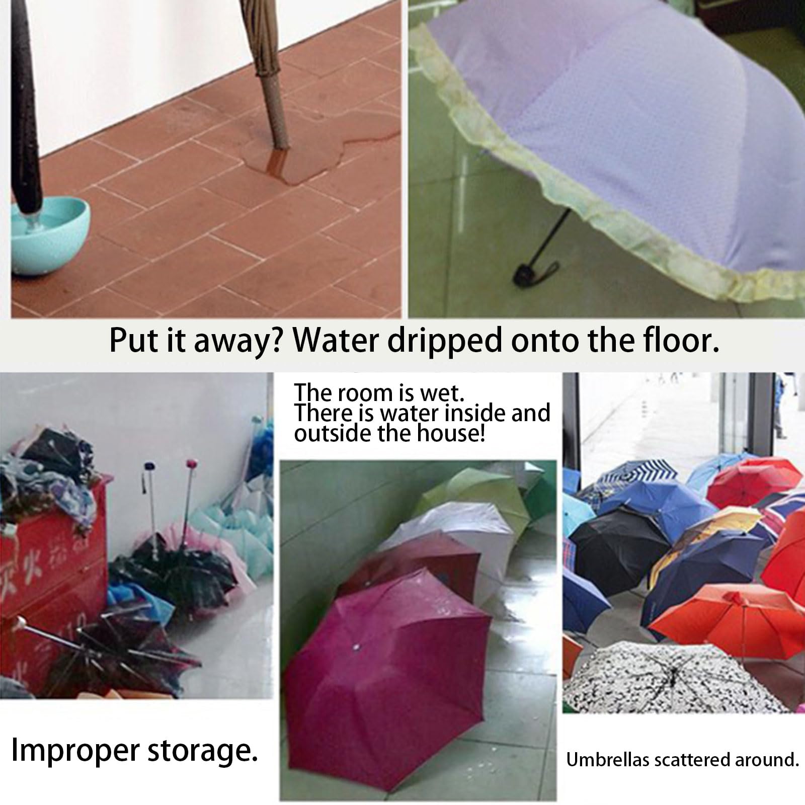 Porte-parapluie en métal avec plateau amovible pour eau de pluie - Support de canne de marche - Solution élégante pour couloir et entrée