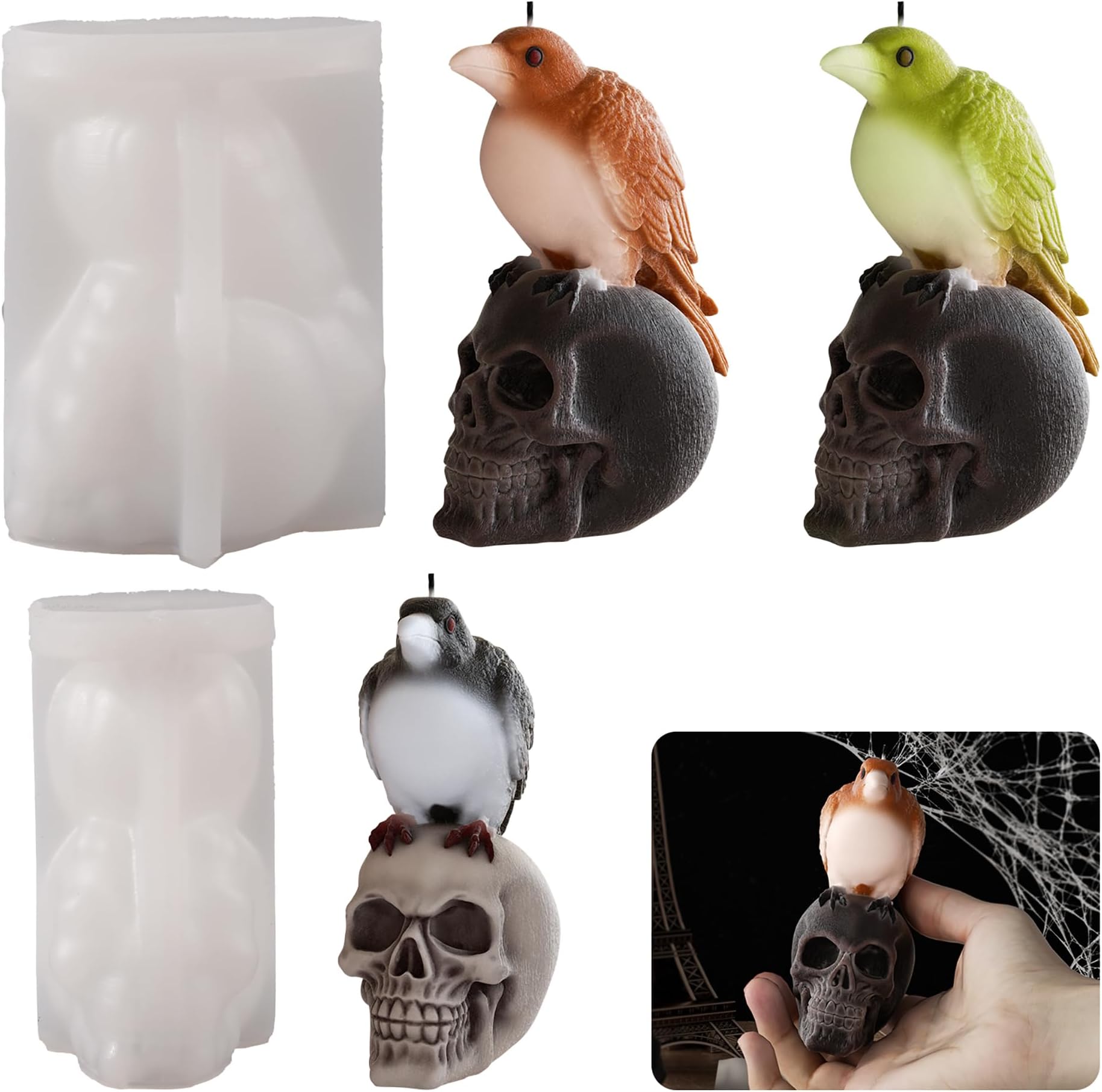 Crow Soap Mold Crow Mold Animal Soap Mold Crow Resin Mold Clay Mold Jewelry Resin Casting Mold Craft Supplies 3D Mold Silicone Mold for Resin Casting Mold Candle Making Molds