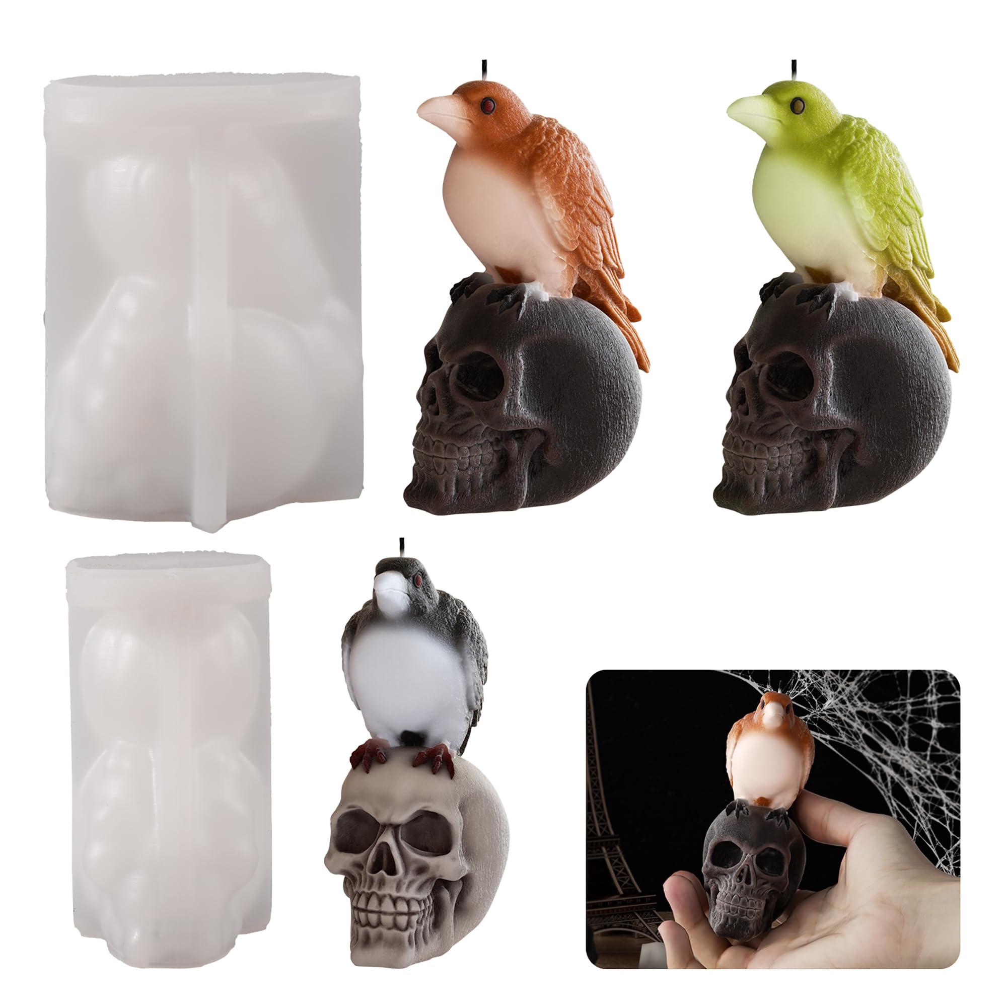 Crow Soap Mold Crow Mold Animal Soap Mold Crow Resin Mold Clay Mold Jewelry Resin Casting Mold Craft Supplies 3D Mold Silicone Mold for Resin Casting Mold Candle Making Molds