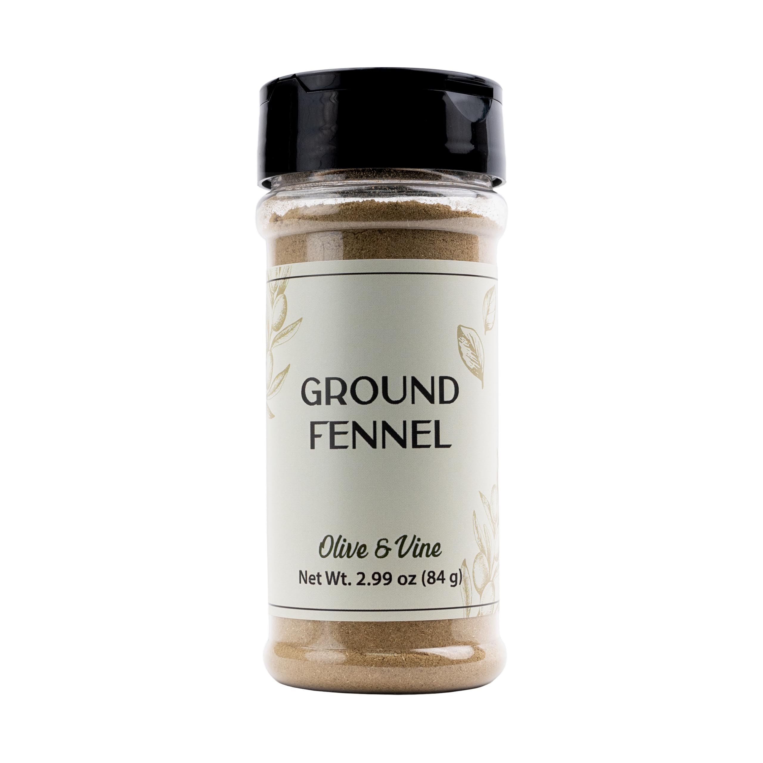 Olive & Vine Ground Fennel, Aromatic Spice, Seasoning for Sausages, Curries, and Baked Goods, with Rich Tradition, Authentic Taste, For Global Recipes