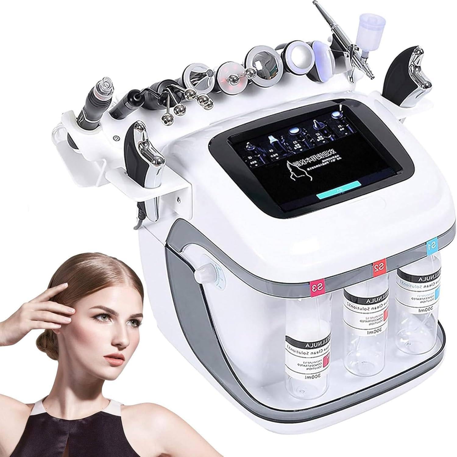 Appareil de beauté facial polyvalent avec gommage ultrasonore et RF