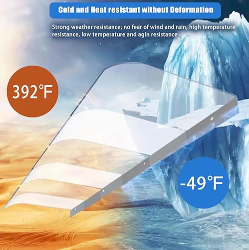 Miniatura 3 de Toldo para ventana de puerta, cubierta invisible para refugio de lluvia, toldo de jardín, toldo impermeable adecuado para puerta, porche, exterior,