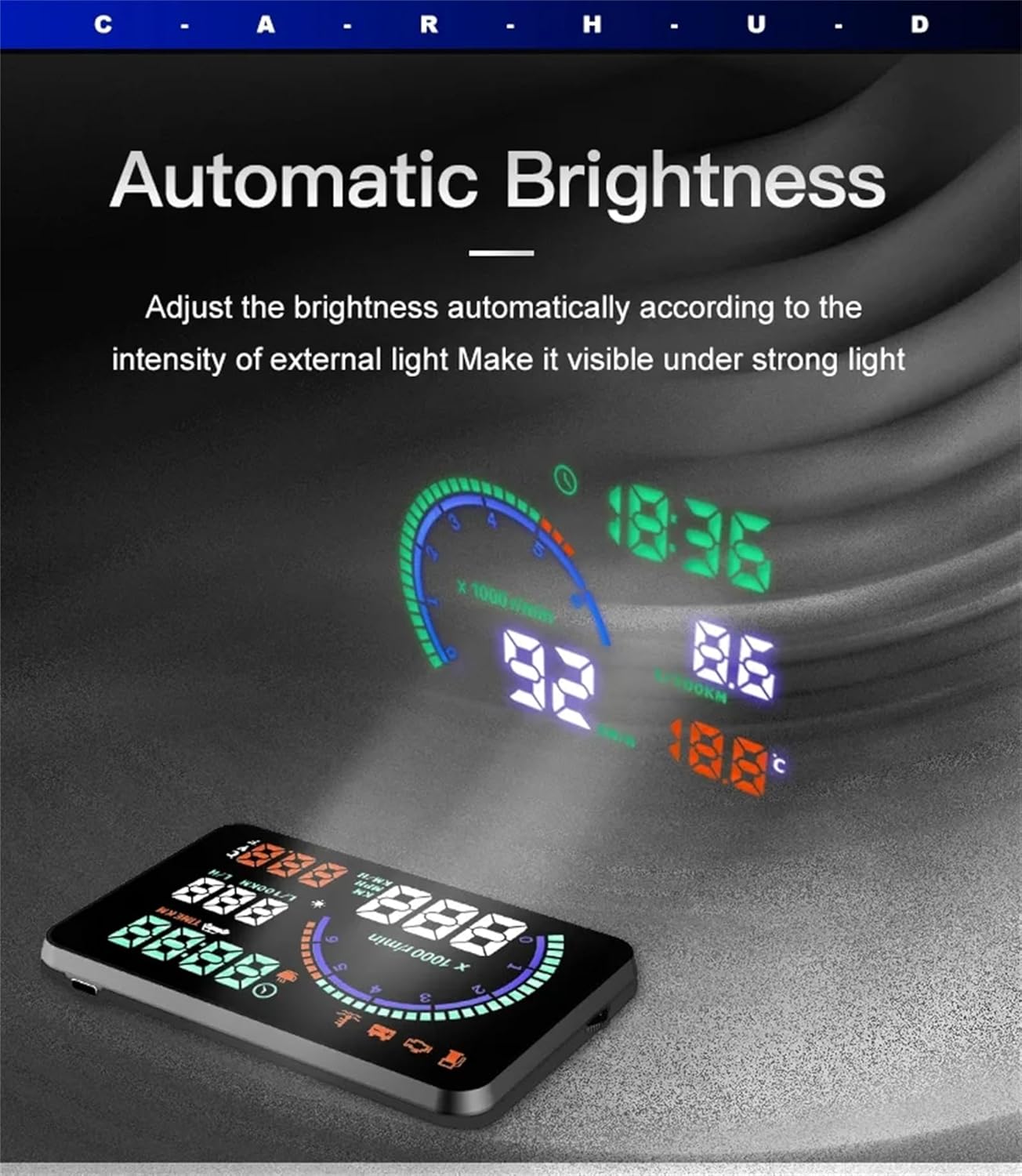 i9 OBD2 Car Hud Head Up Display Speedometer Windshield Projector Speeding Voltage Water Temp Fatigue Reminder Car Auto Accessories